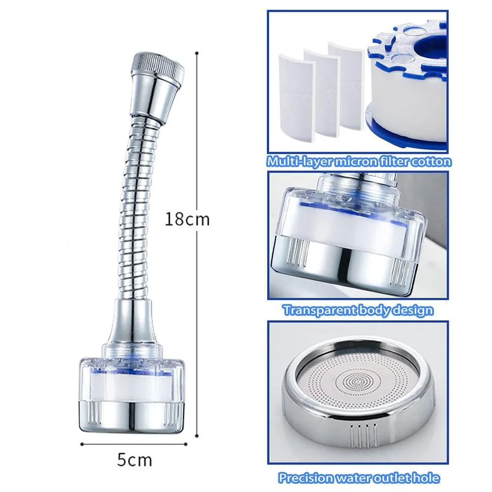 مجموعه فیلتر آب شیر چرخان 360 درجه Defsedar با لوله افزایش طول، فیلتر ضد پاشش سینک حمام و آشپزخانه، تصفیه کننده آب شیر خانگی با عناصر فیلتر قابل تعویض مجموعه فیلتر آب شیر چرخان 360 درجه Defsedar با لوله افزایش طول، فیلتر ضد پاشش سینک حمام و آشپزخانه، تصفیه کننده آب شیر خانگی با عناصر فیلتر قابل تعویض