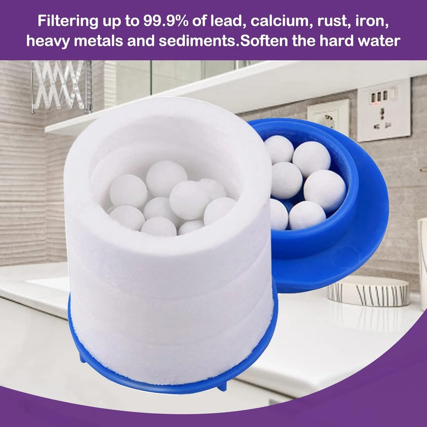 فیلترهای یدکی برای شیر آب سینک (40 عدد)، سازگار با تصفیه کننده آب شیر آشپزخانه و حمام - حذف کلر، فلوراید، فلزات سنگین و سختی آب فیلترهای یدکی برای شیر آب سینک (40 عدد)، سازگار با تصفیه کننده آب شیر آشپزخانه و حمام - حذف کلر، فلوراید، فلزات سنگین و سختی آب