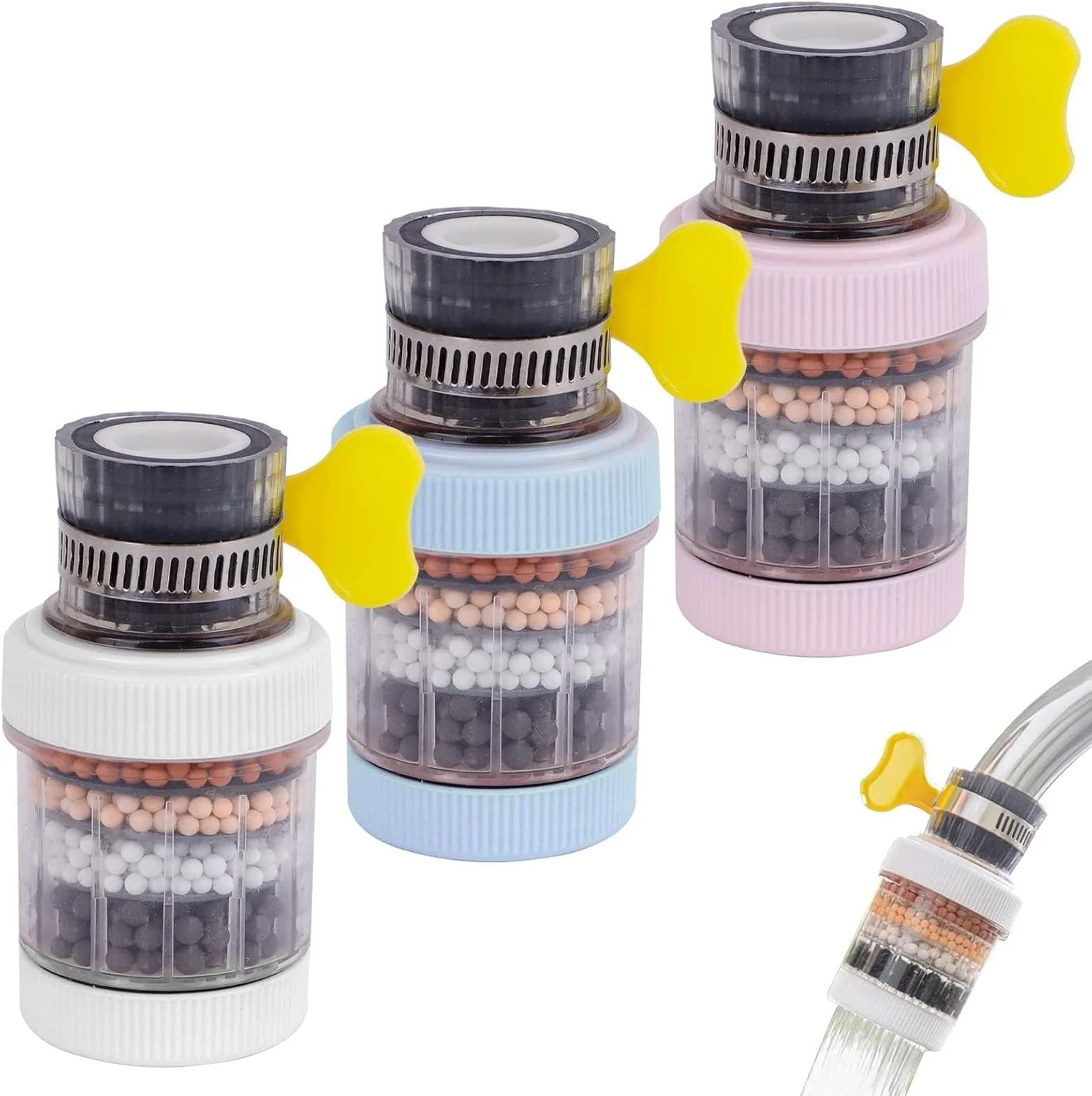 فیلتر شیر آب، بسته 3 عددی، فیلتراسیون شیر آشپزخانه، تصفیه کننده کربن فعال، رابط جهانی، فیلتر شیر رابط سینک با فیلتراسیون شش لایه برای آشپزخانه، حمام منزل فیلتر شیر آب، بسته 3 عددی، فیلتراسیون شیر آشپزخانه، تصفیه کننده کربن فعال، رابط جهانی، فیلتر شیر رابط سینک با فیلتراسیون شش لایه برای آشپزخانه، حمام منزل