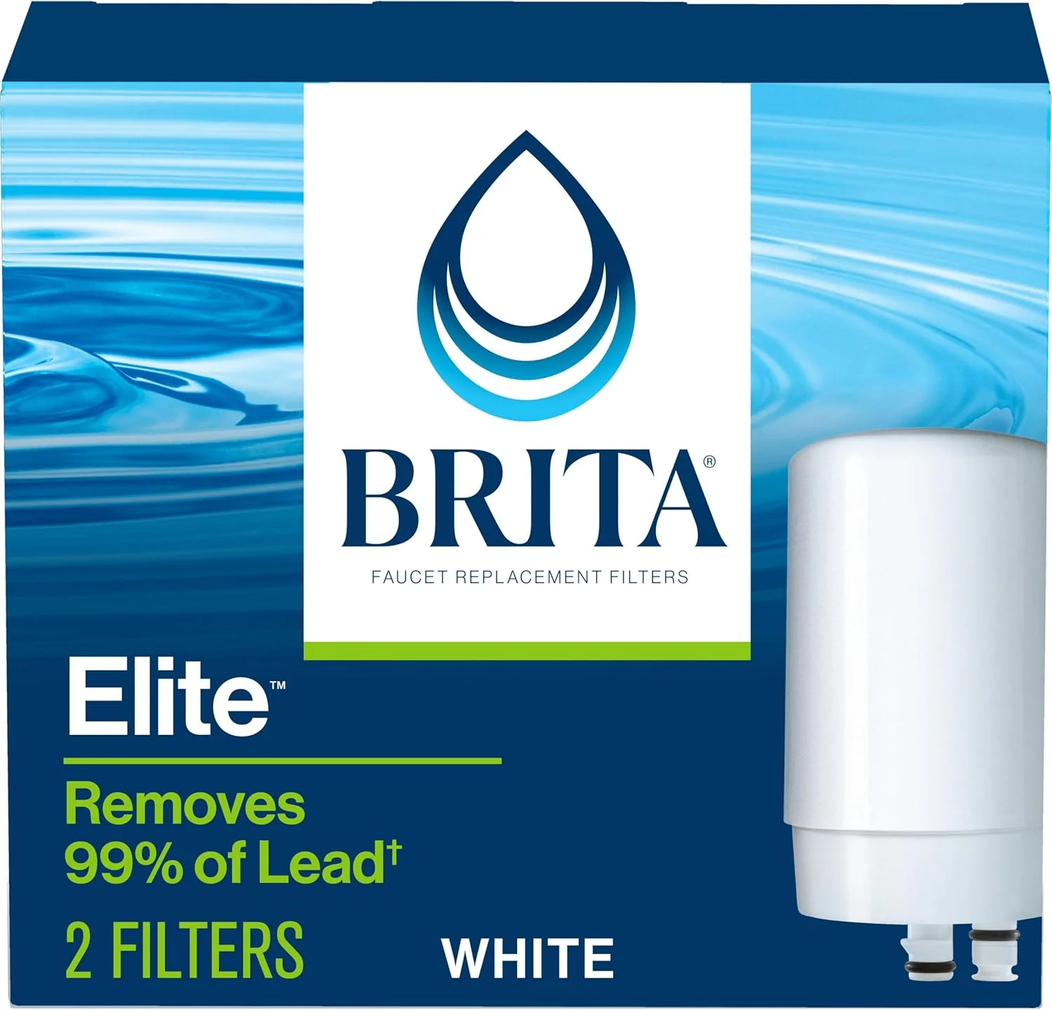 فیلتر آب شیر Brita، فیلترهای جایگزین سیستم تصفیه آب برای شیرآلات، کاهش 99 درصدی سرب، ساخته شده بدون BPA، سفید، 2 عدد فیلتر آب شیر Brita، فیلترهای جایگزین سیستم تصفیه آب برای شیرآلات، کاهش 99 درصدی سرب، ساخته شده بدون BPA، سفید، 2 عدد