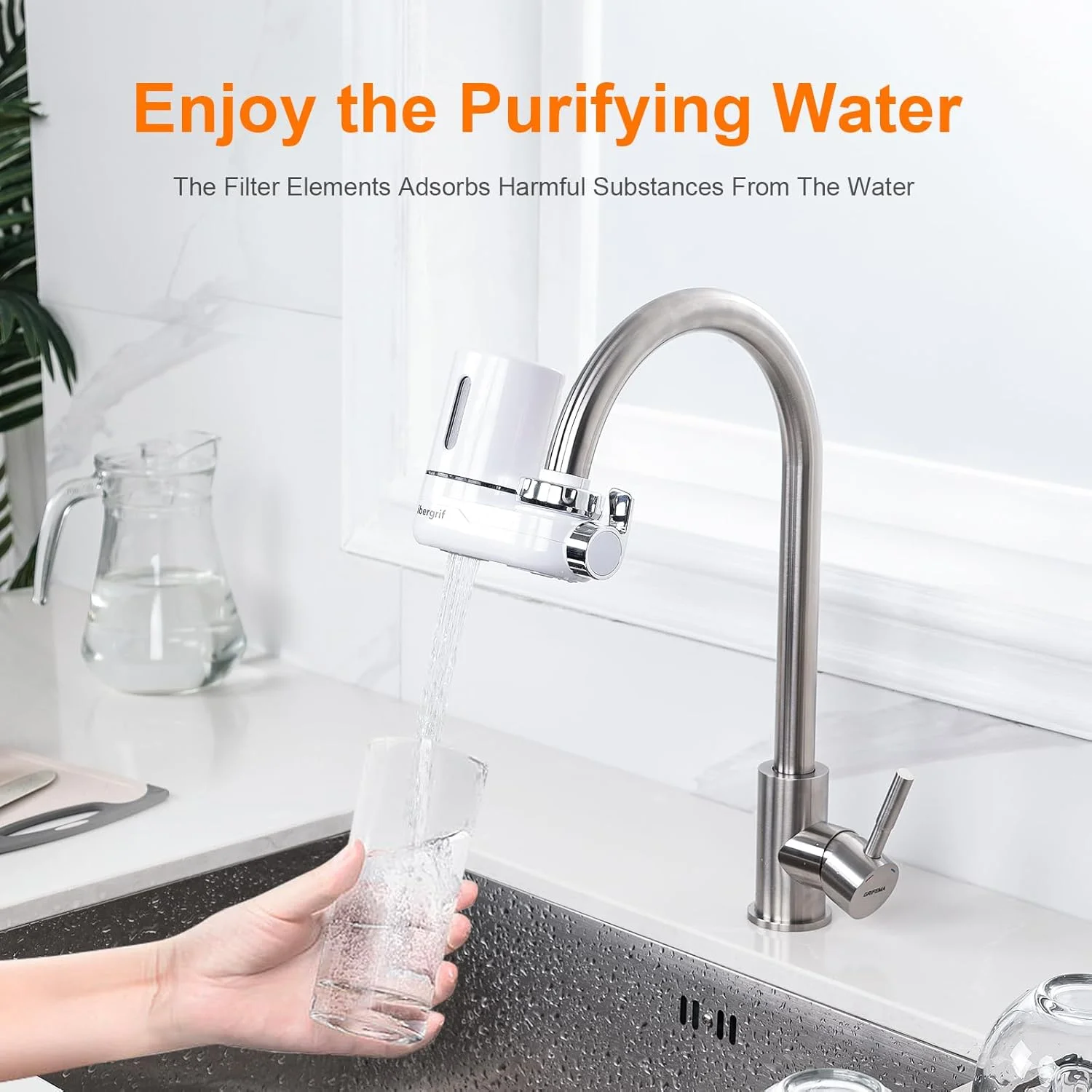 سیستم فیلتراسیون شیر آب Ibergrif M91007، فیلتر آب شیر، تصفیه کننده آشپزخانه، مناسب برای شیرهای استاندارد (شامل 1 فیلتر) سیستم فیلتراسیون شیر آب Ibergrif M91007، فیلتر آب شیر، تصفیه کننده آشپزخانه، مناسب برای شیرهای استاندارد (شامل 1 فیلتر)