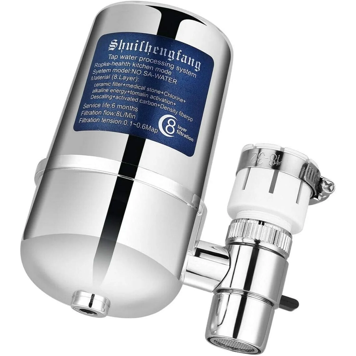 فیلتر شیر آب سیستم تصفیه آب هالامودو، مناسب برای نصب روی سینک ظرفشویی آشپزخانه و حمام