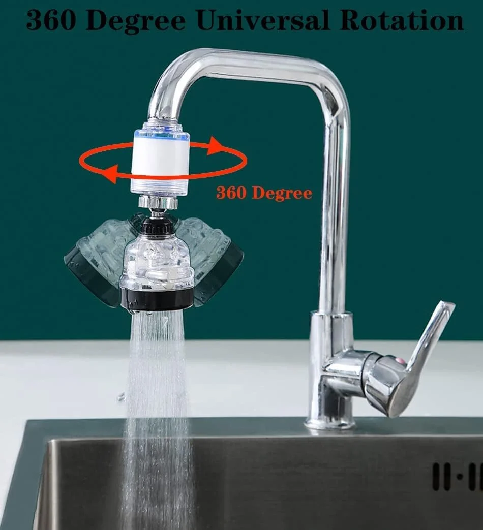 فیلتر آب شیر فشار قوی KASTWAVE، سر شیر چرخشی 360 درجه قابل تنظیم، سوئیچ اسپری تصفیه کننده، 3 حالت ضد پاشش و صرفه جویی در آب برای سینک آشپزخانه منزل