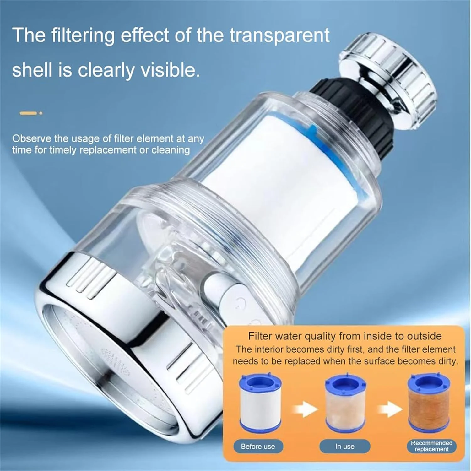 فیلتر آب شیر آشپزخانه، فیلتر آب سینک با قابلیت چرخش 360 درجه، فیلتر ضد پاشش شیر آب، فیلتر آب لوله کشی، 3 حالت قابل تنظیم برای آشپزخانه حمام وان دوش منزل فیلتر آب شیر آشپزخانه، فیلتر آب سینک با قابلیت چرخش 360 درجه، فیلتر ضد پاشش شیر آب، فیلتر آب لوله کشی، 3 حالت قابل تنظیم برای آشپزخانه حمام وان دوش منزل