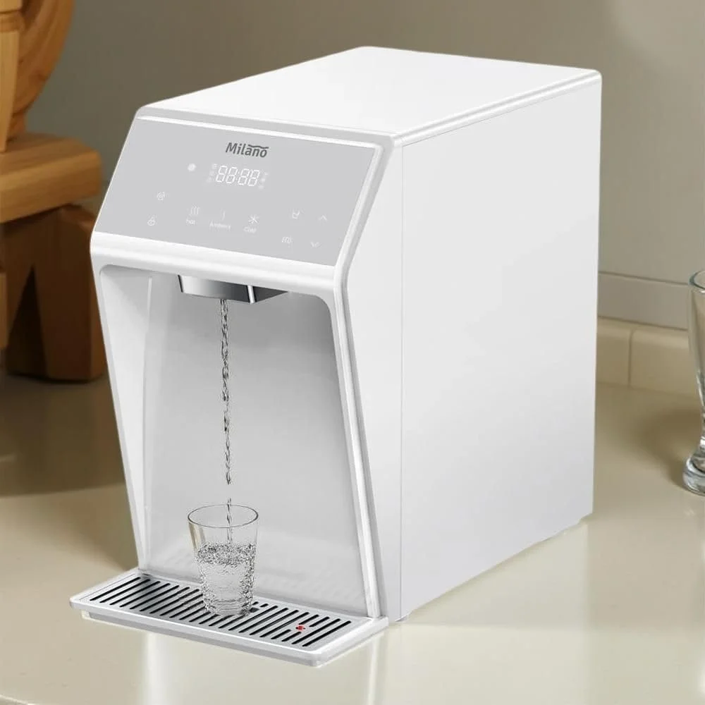 دستگاه تصفیه آب خانگی و اداری میلان پرو UF+UV - سفید | دستگاه تصفیه آب ایستاده | بدنه ABS با 3 حالت پخش | سیستم پیشرفته تصفیه آب - (44.5x26x43.3) سانتی متر