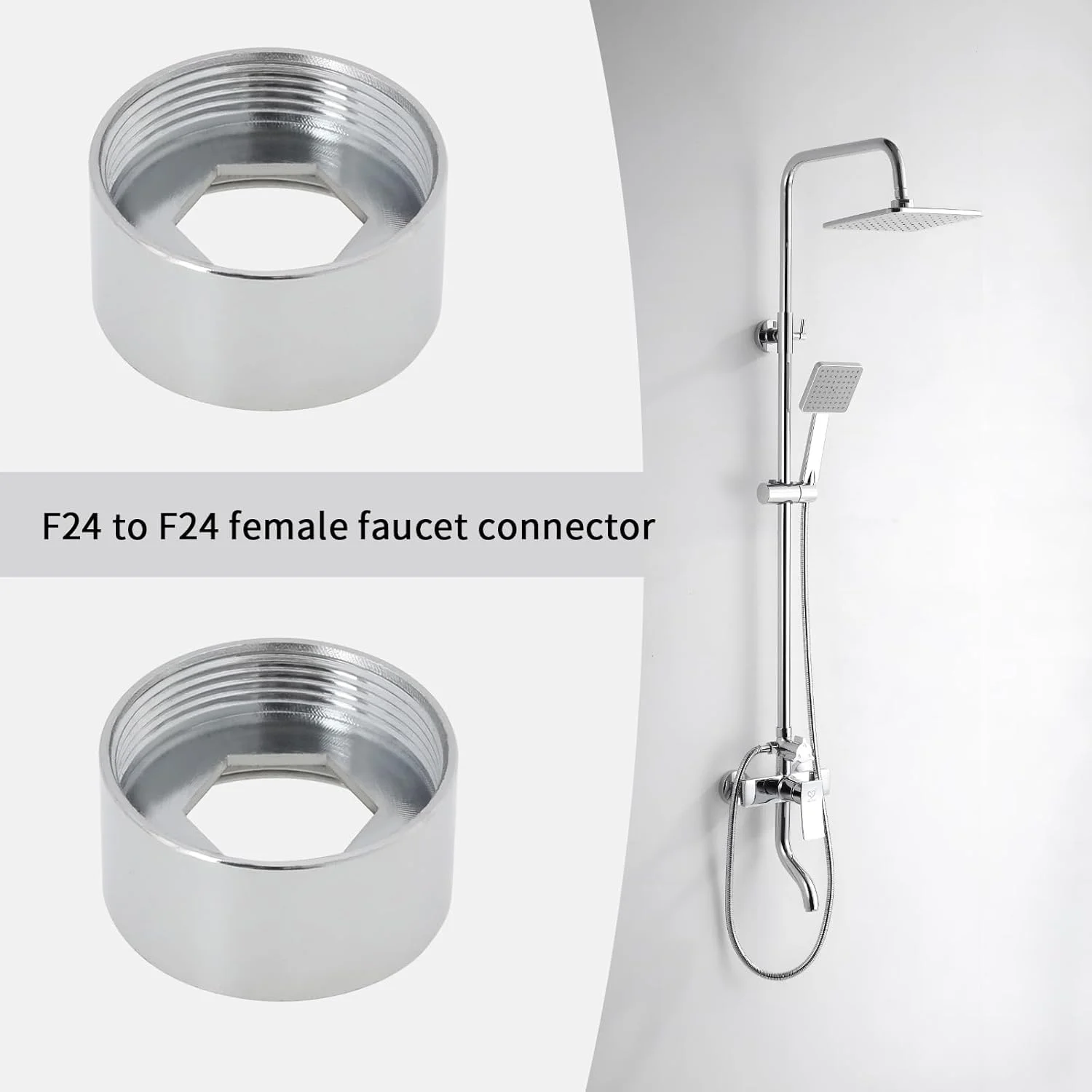 2 عدد تبدیل مادگی NPT M24mm به مادگی M24mm برای شیرآلات حمام، آشپزخانه و دستگاه تصفیه آب، اتصال دهنده شلنگ NPT F24 به F24 2 عدد تبدیل مادگی NPT M24mm به مادگی M24mm برای شیرآلات حمام، آشپزخانه و دستگاه تصفیه آب، اتصال دهنده شلنگ NPT F24 به F24