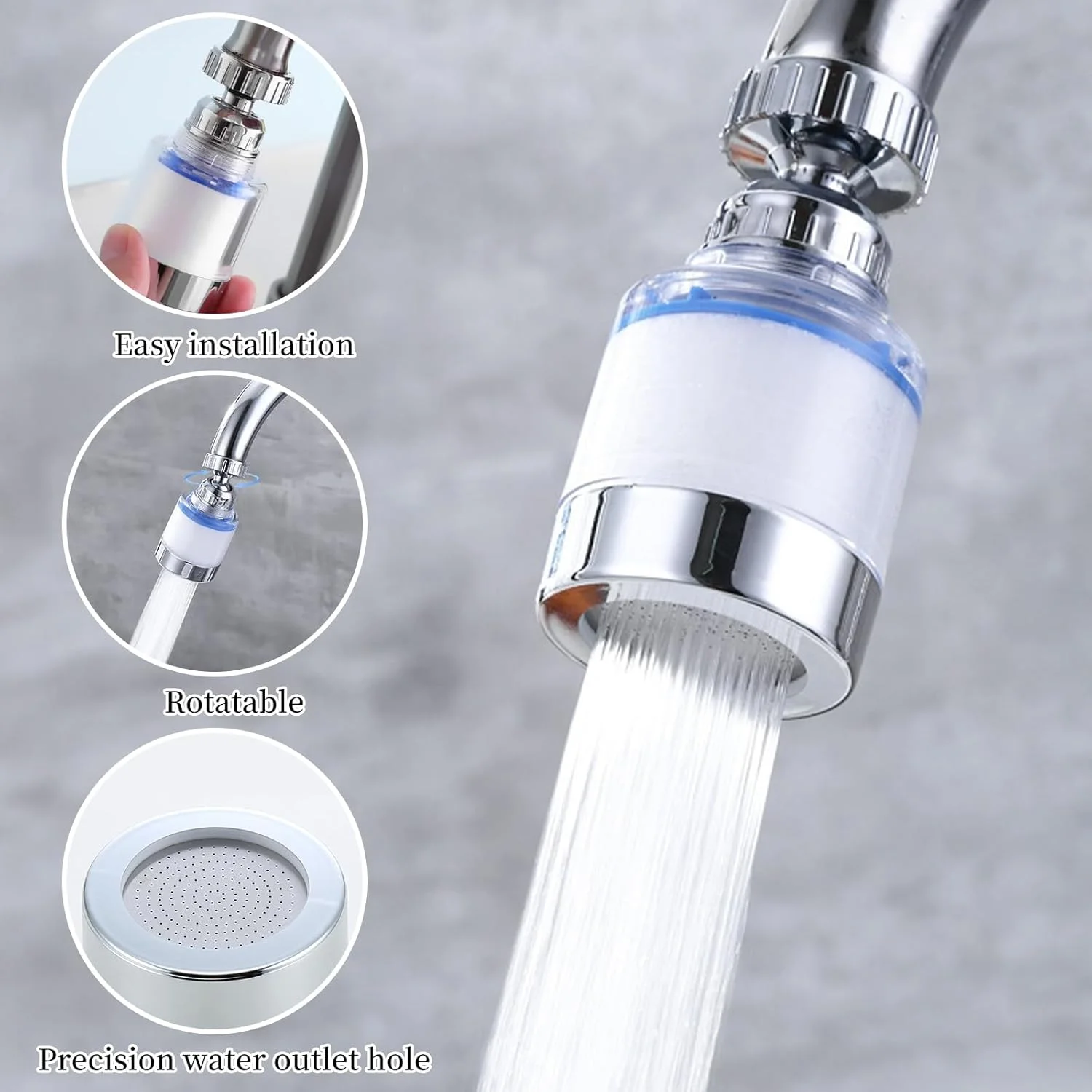 فیلتر شیر آب سینک نالاینا (2 عدد + 10 کارتریج فیلتر) فیلترهای شیر آب جهانی چرخان 360 درجه، تصفیه کننده شیر آشپزخانه، حذف کننده کلر، فلوراید، فلزات سنگین و آب سخت، شیر آب حمام برای خانه فیلتر شیر آب سینک نالاینا (2 عدد + 10 کارتریج فیلتر) فیلترهای شیر آب جهانی چرخان 360 درجه، تصفیه کننده شیر آشپزخانه، حذف کننده کلر، فلوراید، فلزات سنگین و آب سخت، شیر آب حمام برای خانه