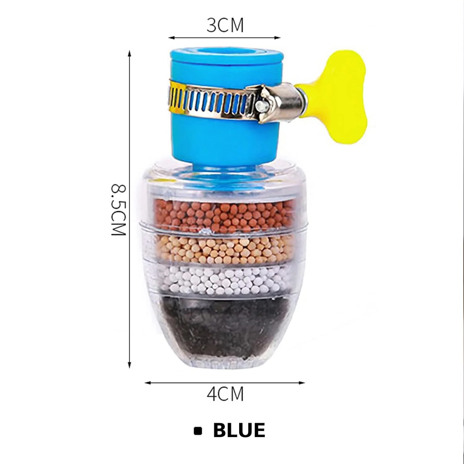 فیلتر افزایش دهنده شیر آب 3 عددی NASHRIO: سیستم فیلتراسیون لایه ای برای سینک آشپزخانه و شیر حمام - حذف فلزات سنگین، آب سخت، تصفیه کننده کربن فعال - تضمین آب آشامیدنی تمیز و سالم