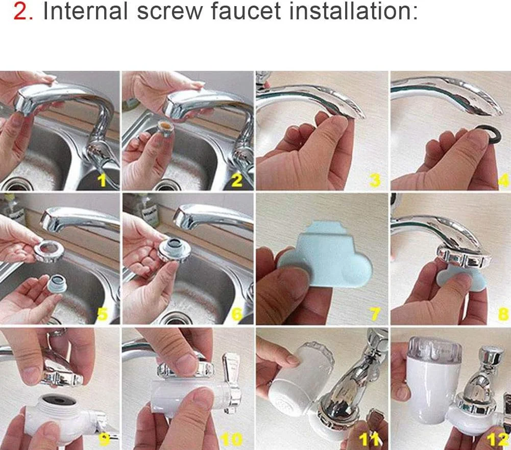 فیلتر نصب شیر آب، تصفیه کننده آب شیر آشپزخانه 6 لایه، سیستم فیلتر آب شیر برای آشپزخانه حمام فیلتر نصب شیر آب، تصفیه کننده آب شیر آشپزخانه 6 لایه، سیستم فیلتر آب شیر برای آشپزخانه حمام