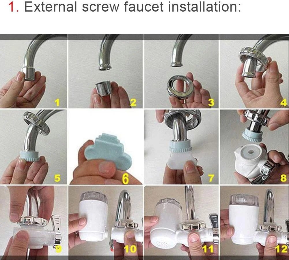 فیلتر نصب شیر آب، تصفیه کننده آب شیر آشپزخانه 6 لایه، سیستم فیلتر آب شیر برای آشپزخانه حمام فیلتر نصب شیر آب، تصفیه کننده آب شیر آشپزخانه 6 لایه، سیستم فیلتر آب شیر برای آشپزخانه حمام