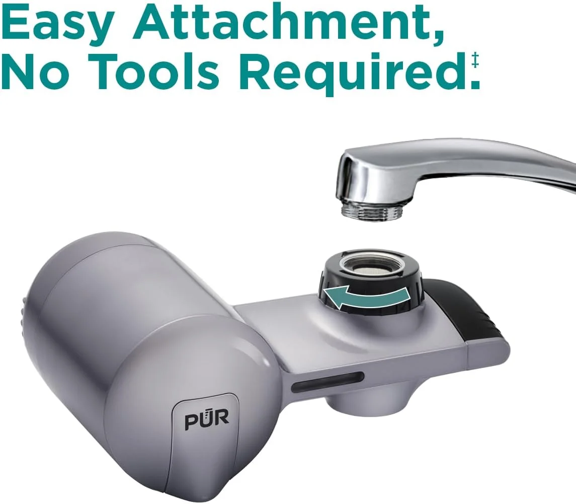 سیستم تصفیه آب شیر PUR PLUS، خاکستری متالیک - نصب افقی روی شیر برای آب تمیز و با طراوت، PFM350V سیستم تصفیه آب شیر PUR PLUS، خاکستری متالیک - نصب افقی روی شیر برای آب تمیز و با طراوت، PFM350V