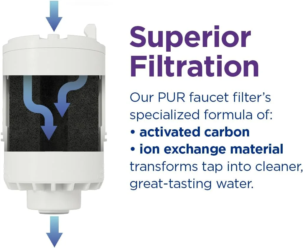 فیلتر جایگزین شیر آب تصفیه آب PUR، بسته 2 عددی، فیلتر اصلی PUR، فیلتراسیون قدرتمند 2 در 1، شامل حذف سرب، ارزش 6 ماهه، سفید (RF33752) فیلتر جایگزین شیر آب تصفیه آب PUR، بسته 2 عددی، فیلتر اصلی PUR، فیلتراسیون قدرتمند 2 در 1، شامل حذف سرب، ارزش 6 ماهه، سفید (RF33752)