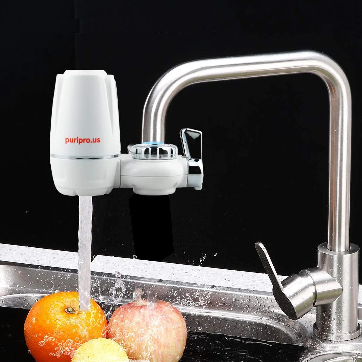 فیلتر شیر آب سرامیکی چند مرحله ای پیشرفته Puri Pro، سیستم فیلتر آب شیر برای حذف کلر، رسوبات و مواد شیمیایی مناسب برای آشپزخانه و حمام (برند Puri Pro) (1 ست)