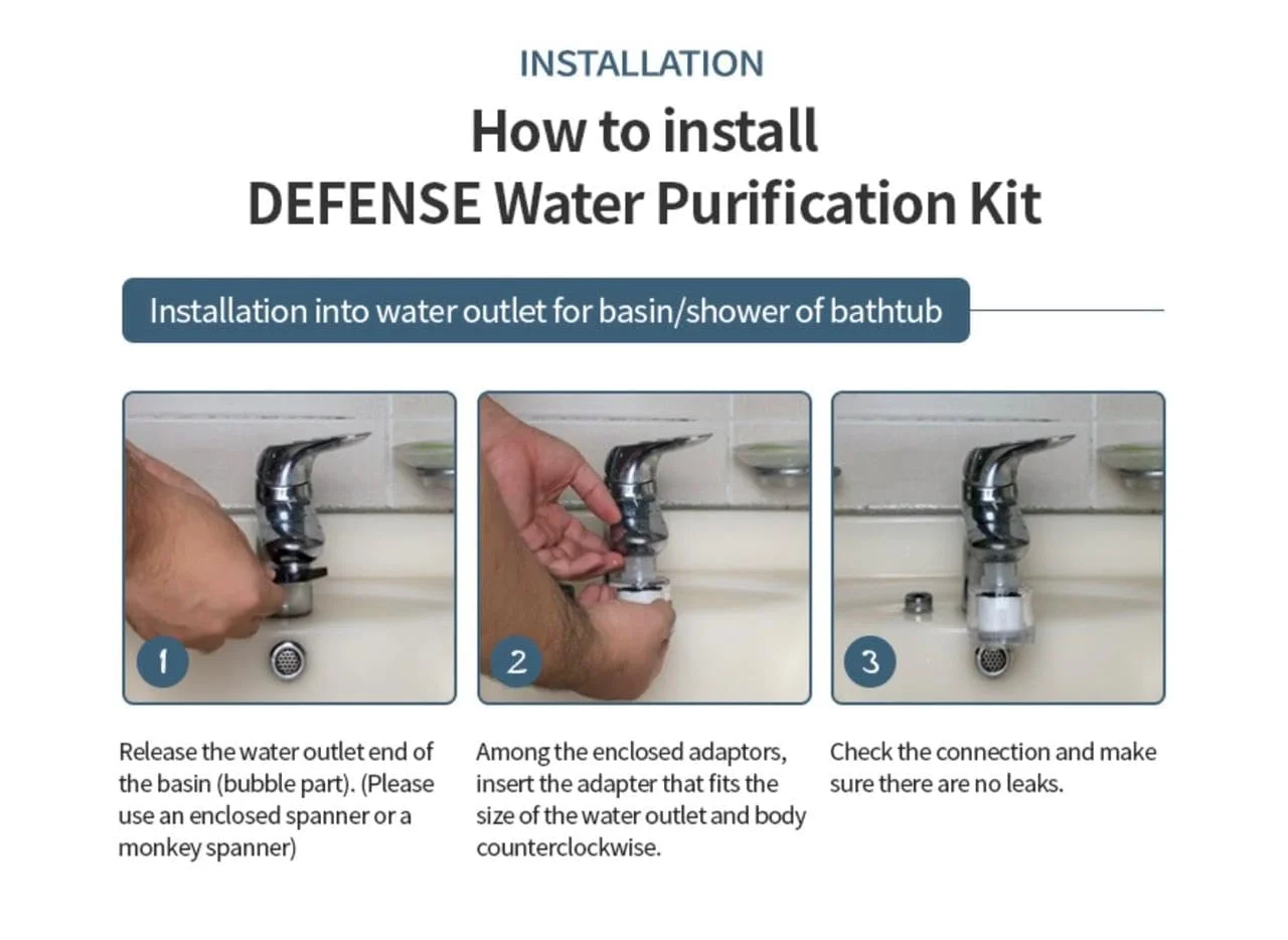 کیت تصفیه آب برای شیر روشویی و سینک | حذف زنگ زدگی، بو، کلر و فلزات سنگین کیت تصفیه آب برای شیر روشویی و سینک | حذف زنگ زدگی، بو، کلر و فلزات سنگین