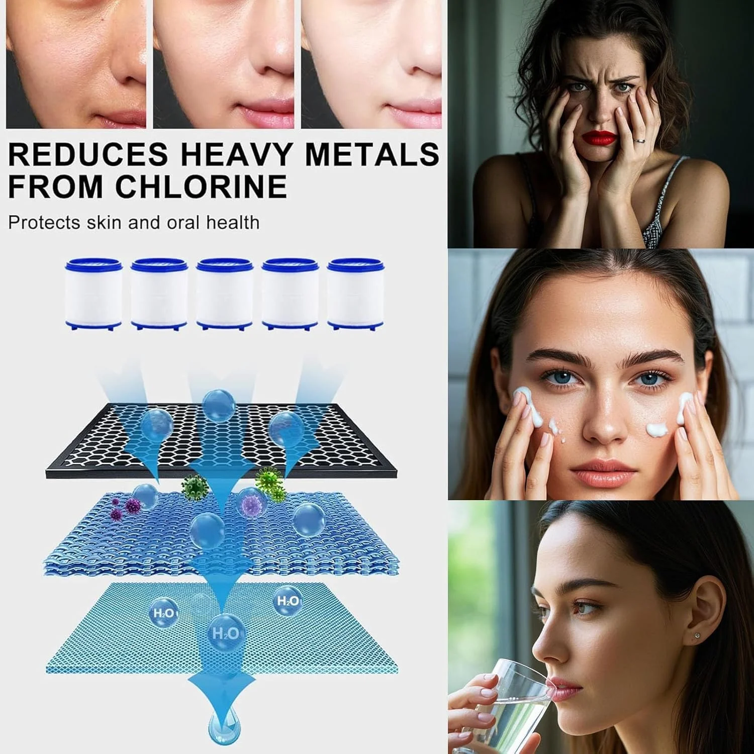 فیلتر آب شیر سینک، فیلترهای شیر یونیورسال چرخان 360 درجه، تصفیه کننده شیر آشپزخانه، سیستم فیلتراسیون قوی حذف کننده کلر، تصفیه کننده آب برای شیر حمام خانگی (3 عدد + 18 کارتریج فیلتر) فیلتر آب شیر سینک، فیلترهای شیر یونیورسال چرخان 360 درجه، تصفیه کننده شیر آشپزخانه، سیستم فیلتراسیون قوی حذف کننده کلر، تصفیه کننده آب برای شیر حمام خانگی (3 عدد + 18 کارتریج فیلتر)