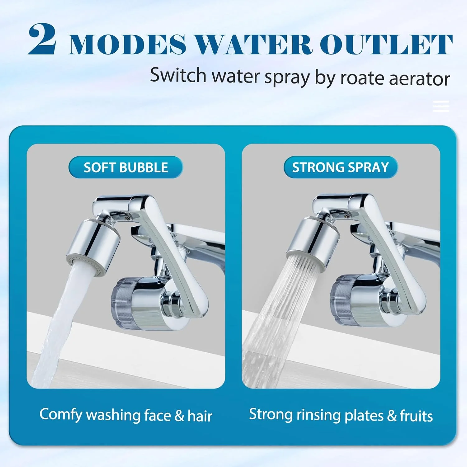افزایش دهنده چرخان 1080 درجه شیر آب سینک - سر شیر چرخان آشپزخانه و حمام، فیلتر آب با کربن فعال برای سیستم تصفیه آب و مراقبت از پوست، اتصال شیر فیلتر آب آشپزخانه افزایش دهنده چرخان 1080 درجه شیر آب سینک - سر شیر چرخان آشپزخانه و حمام، فیلتر آب با کربن فعال برای سیستم تصفیه آب و مراقبت از پوست، اتصال شیر فیلتر آب آشپزخانه
