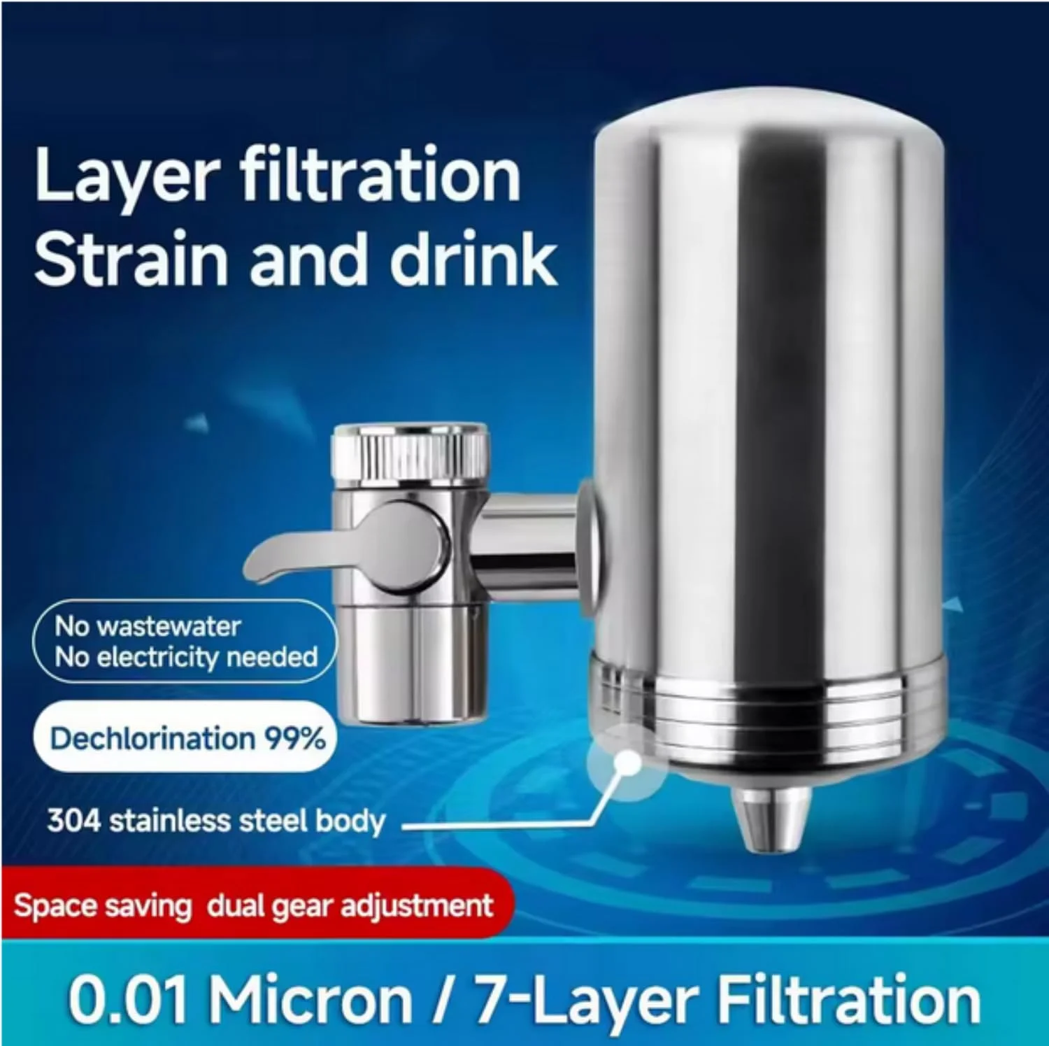 پیش فیلتر تصفیه آب شیر آشپزخانه استیل 304 با غشای UF برای آب آشامیدنی مستقیم پیش فیلتر تصفیه آب شیر آشپزخانه استیل 304 با غشای UF برای آب آشامیدنی مستقیم