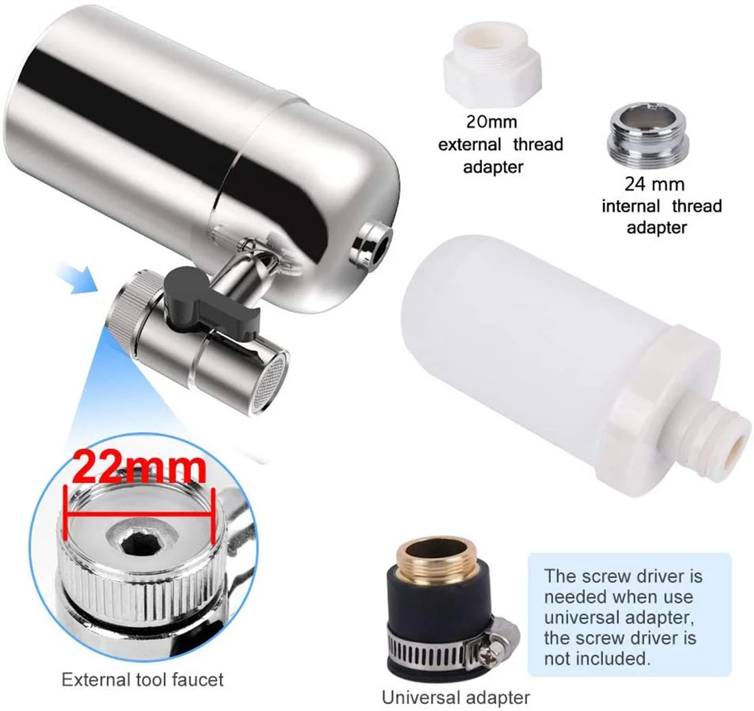 فیلتر آب شیر استیل ضد زنگ با فیلتر سرامیکی تصفیه کننده برای تصفیه کننده آب شیر آشپزخانه، تصفیه لایه ای سرامیکی فیلتر آب شیر استیل ضد زنگ با فیلتر سرامیکی تصفیه کننده برای تصفیه کننده آب شیر آشپزخانه، تصفیه لایه ای سرامیکی