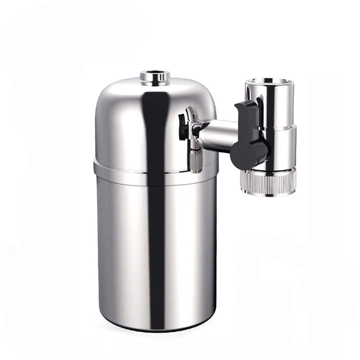 فیلتر آب شیر آب، تصفیه کننده آب شیر آب استیل ضد زنگ با فیلتر سرامیکی تصفیه برای اتصال شیر آشپزخانه تصفیه لایه ای سرامیک حذف