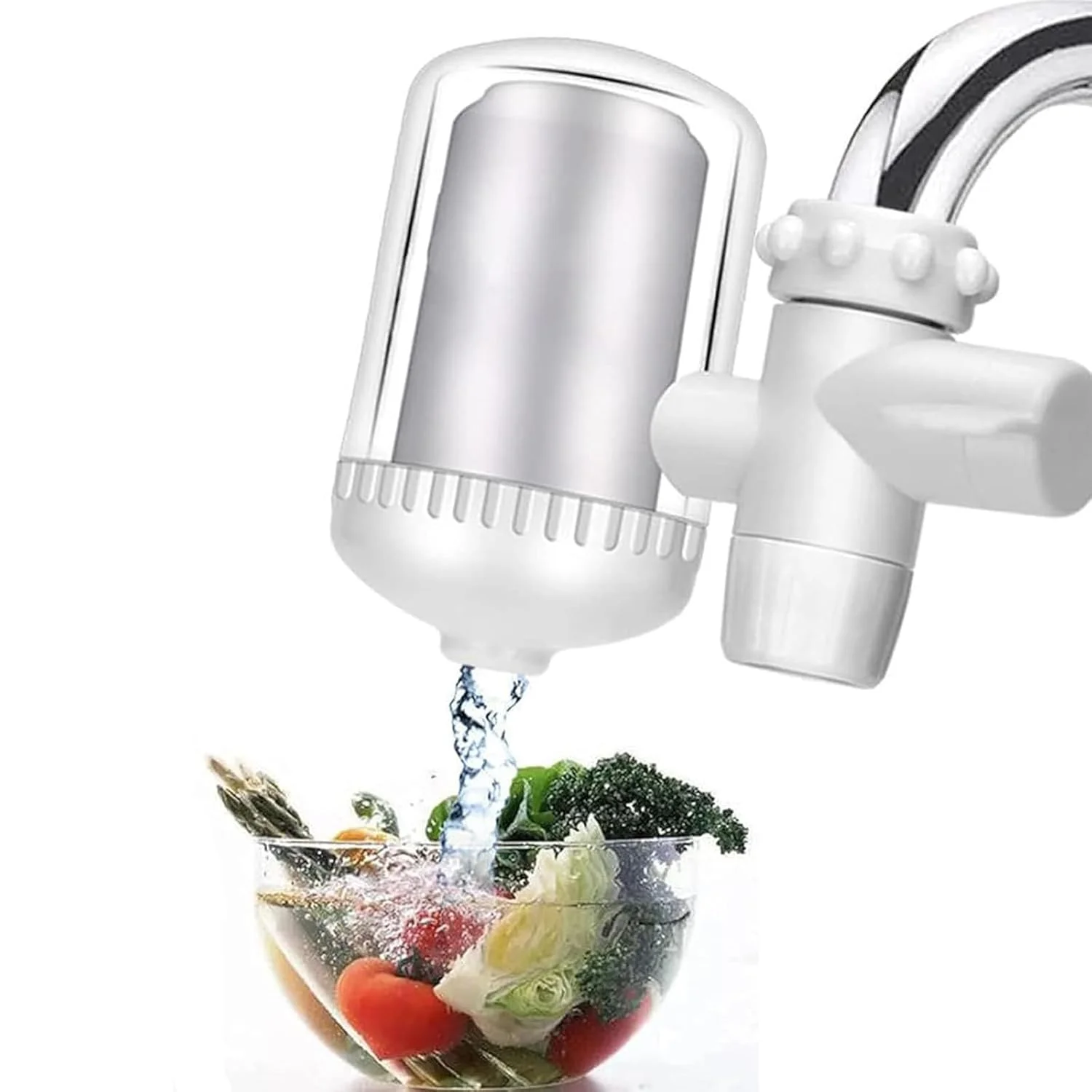 فیلتر آب شیر تزویق با فیلتر قابل شستشو، فیلتر آب برای سینک، حذف کلر، فلوراید، فلزات سنگین و سختی آب برای آشپزخانه و حمام منزل