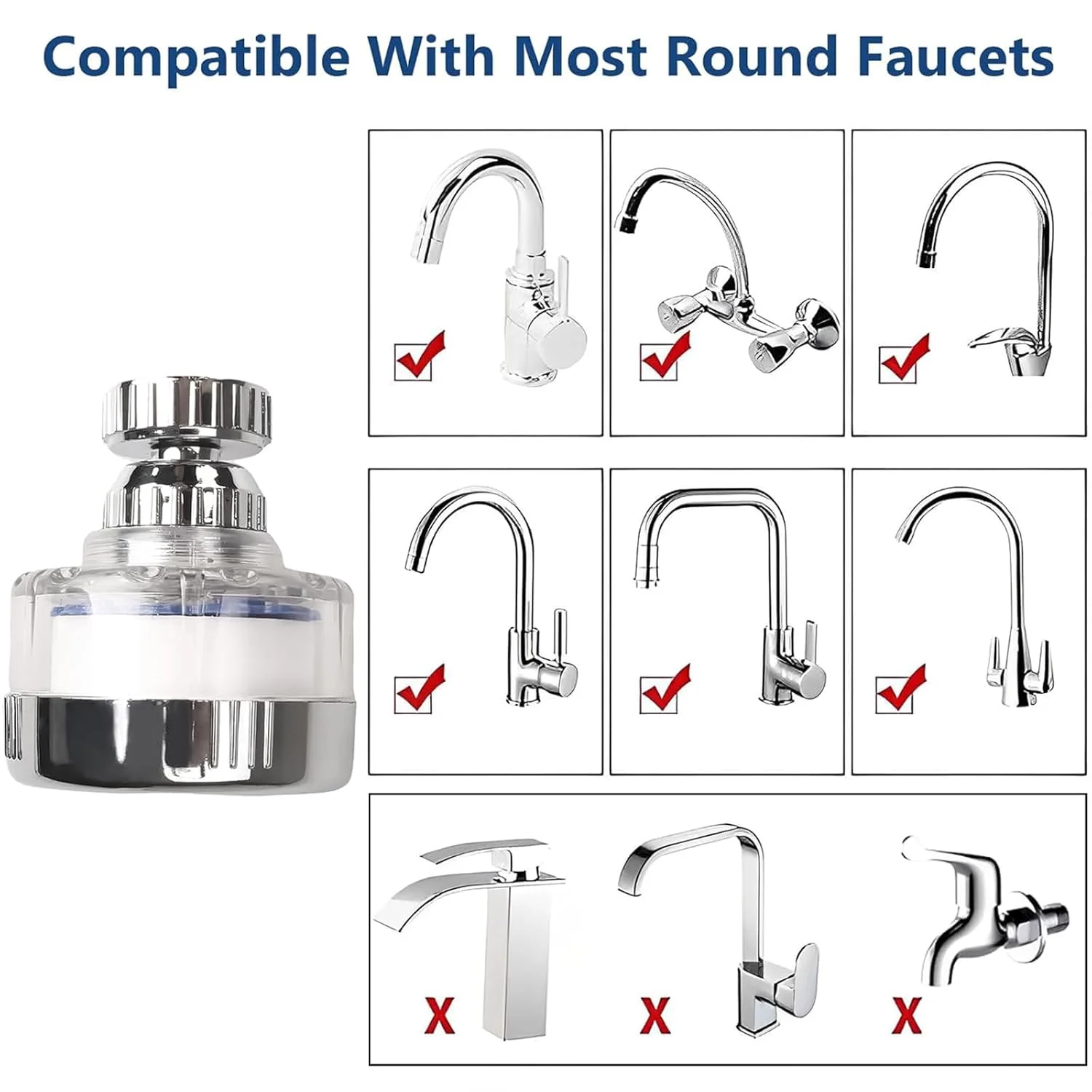 16 عدد فیلتر آب شیر ظرفشویی، شیرآلات آشپزخانه چرخشی 360 درجه جهانی، تصفیه کننده سینک حمام، حذف کلر و فلزات سنگین، فیلتراسیون آب سخت 16 عدد فیلتر آب شیر ظرفشویی، شیرآلات آشپزخانه چرخشی 360 درجه جهانی، تصفیه کننده سینک حمام، حذف کلر و فلزات سنگین، فیلتراسیون آب سخت