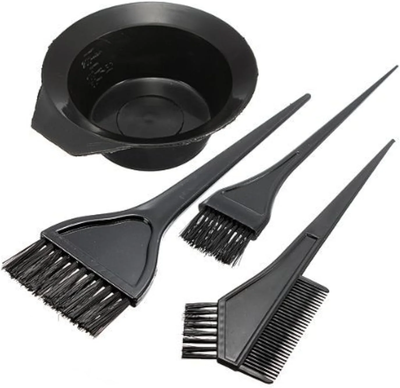 مجموعه ابزار رنگ مو شامل کاسه رنگ، شانه و برس رنگ مو، مناسب برای آرایشگاه، ۴ تکه مجموعه ابزار رنگ مو شامل کاسه رنگ، شانه و برس رنگ مو، مناسب برای آرایشگاه، ۴ تکه