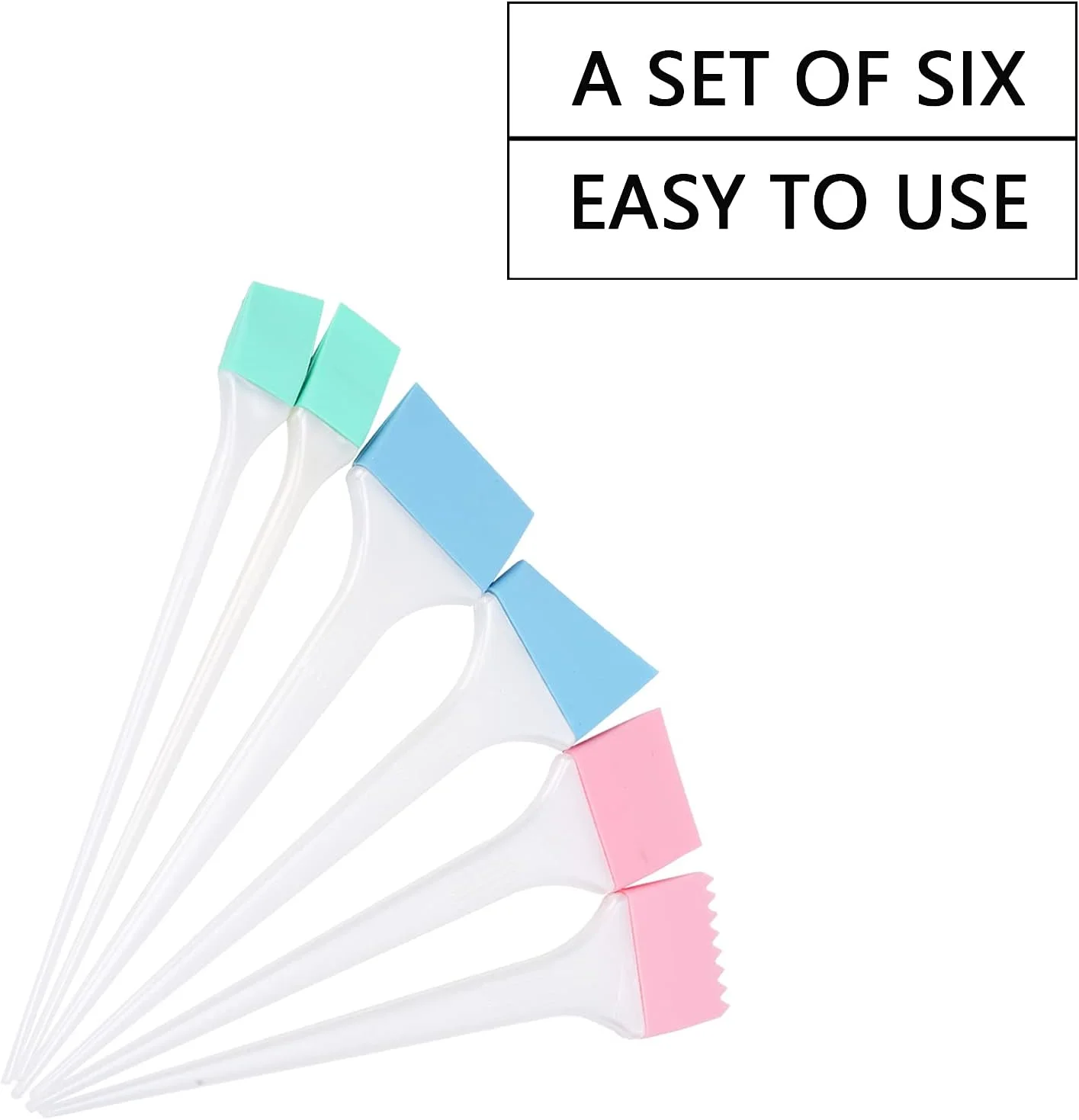 مجموعه 6 عددی برس رنگ مو Brrnoo، برس رنگ مو سیلیکونی، کیت کاسه مخلوط، شانه رنگ، مناسب برای سالن و استفاده خانگی