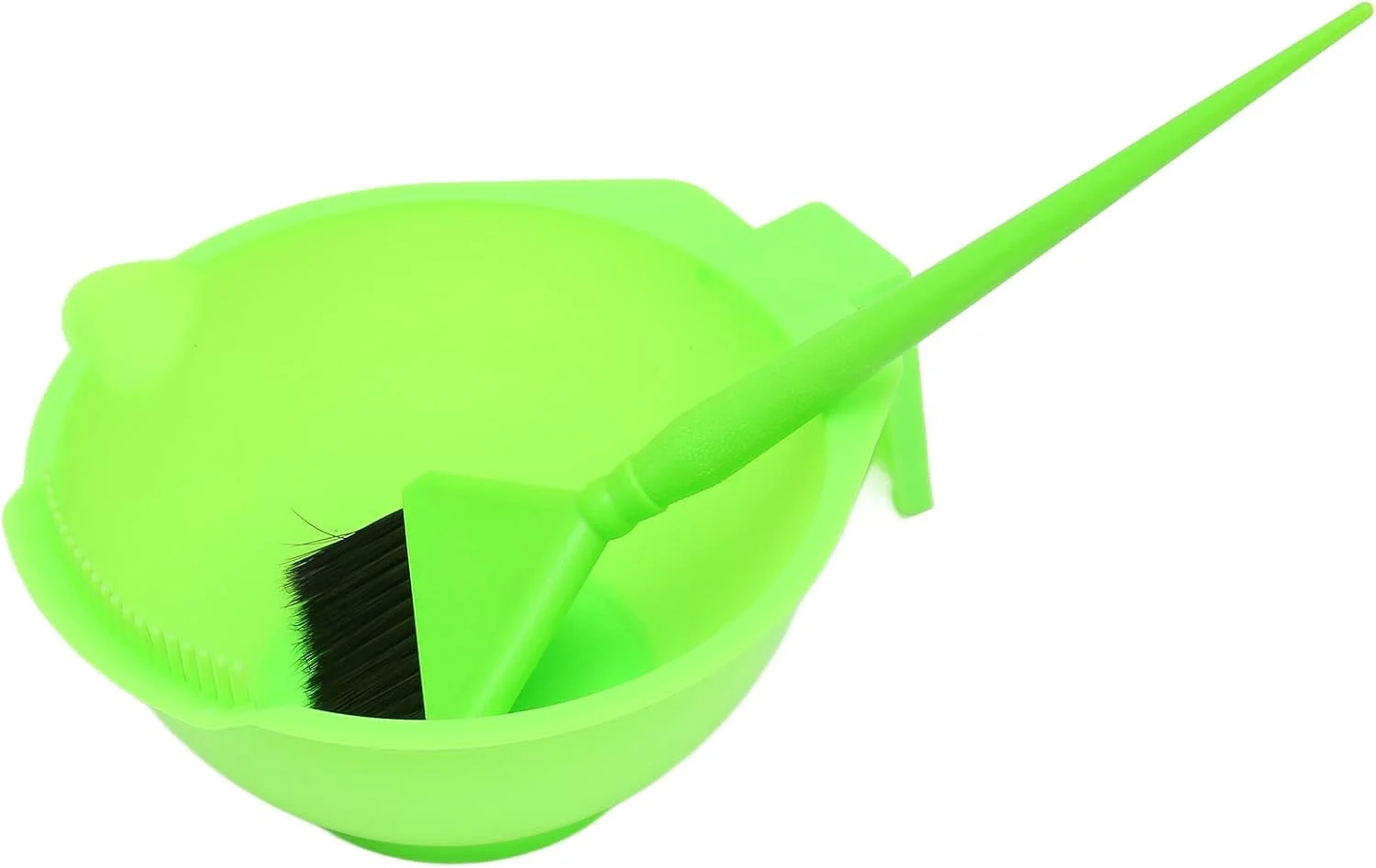 ست کاسه و برس رنگ مو، برس رنگ مو با دسته ارگونومیک و دم نوک تیز مناسب استفاده خانگی