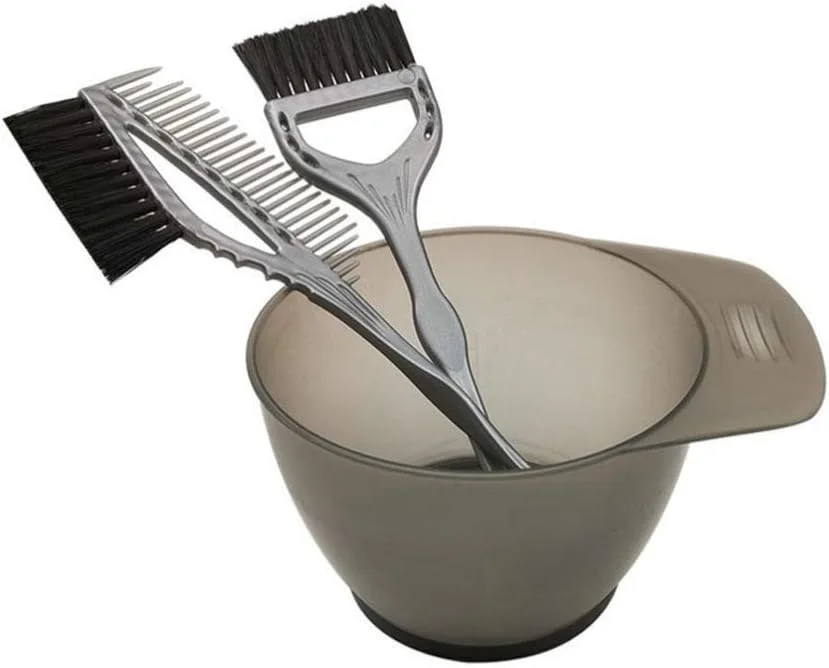 کیت رنگ مو شامل کاسه و برس رنگ مو، برس رنگ مو و شانه، ابزار رنگ موی حرفه ای مناسب استفاده در خانه و سالن، 3 تکه کیت رنگ مو شامل کاسه و برس رنگ مو، برس رنگ مو و شانه، ابزار رنگ موی حرفه ای مناسب استفاده در خانه و سالن، 3 تکه