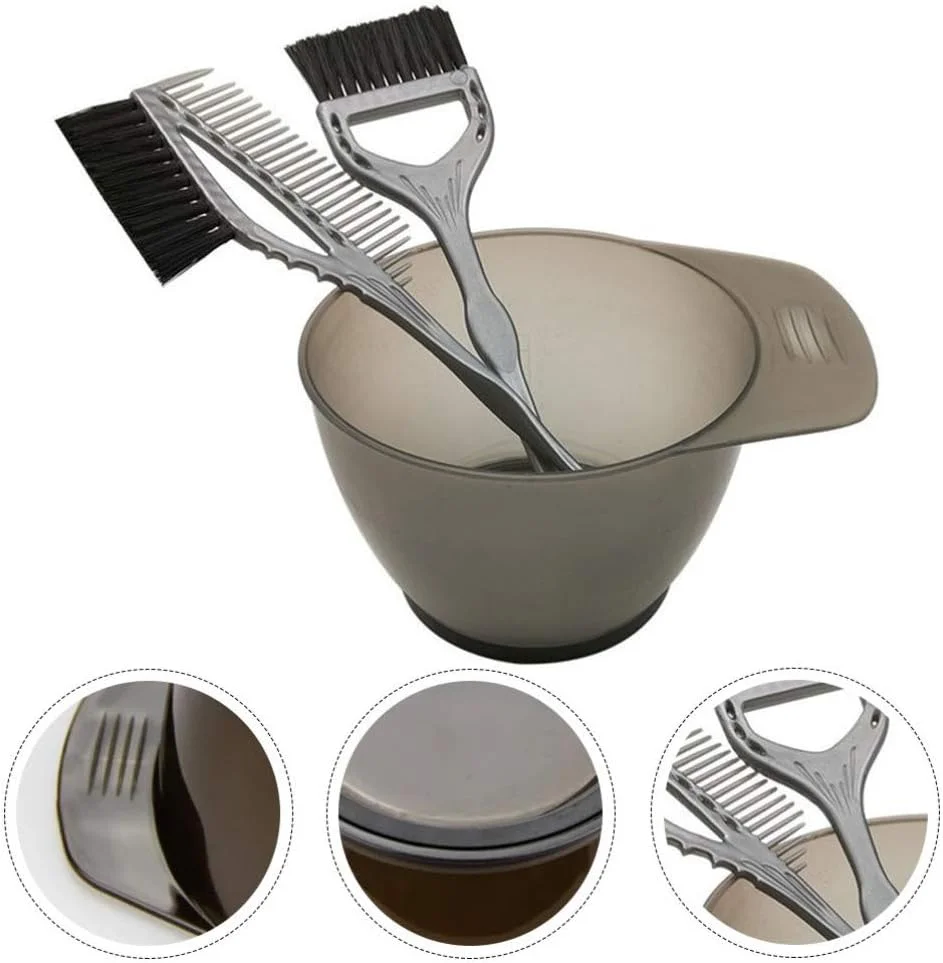 کیت رنگ مو شامل کاسه و برس رنگ مو، برس رنگ مو و شانه، ابزار رنگ موی حرفه ای مناسب استفاده در خانه و سالن، 3 تکه