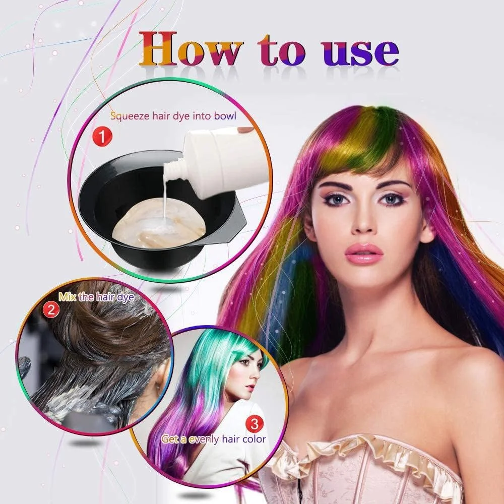 ست رنگ مو 22 تکه، ابزار رنگ و دکلره مو DIY سالن، شامل کاسه رنگ، برس رنگ، شانه رنگ، گیره مو، قاشق مخلوط کن، پوشش گوش، دستکش، شانه رنگ مو (مشکی) ست رنگ مو 22 تکه، ابزار رنگ و دکلره مو DIY سالن، شامل کاسه رنگ، برس رنگ، شانه رنگ، گیره مو، قاشق مخلوط کن، پوشش گوش، دستکش، شانه رنگ مو (مشکی)