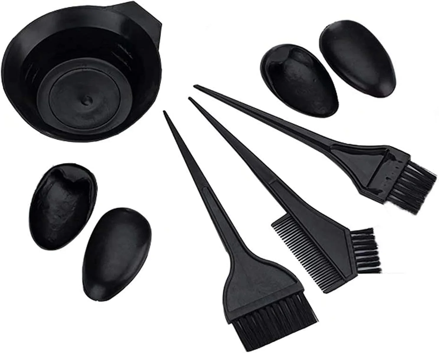 ست ابزار رنگ مو شامل برس، کاسه و شانه دو طرفه، 6 تکه ست ابزار رنگ مو شامل برس، کاسه و شانه دو طرفه، 6 تکه