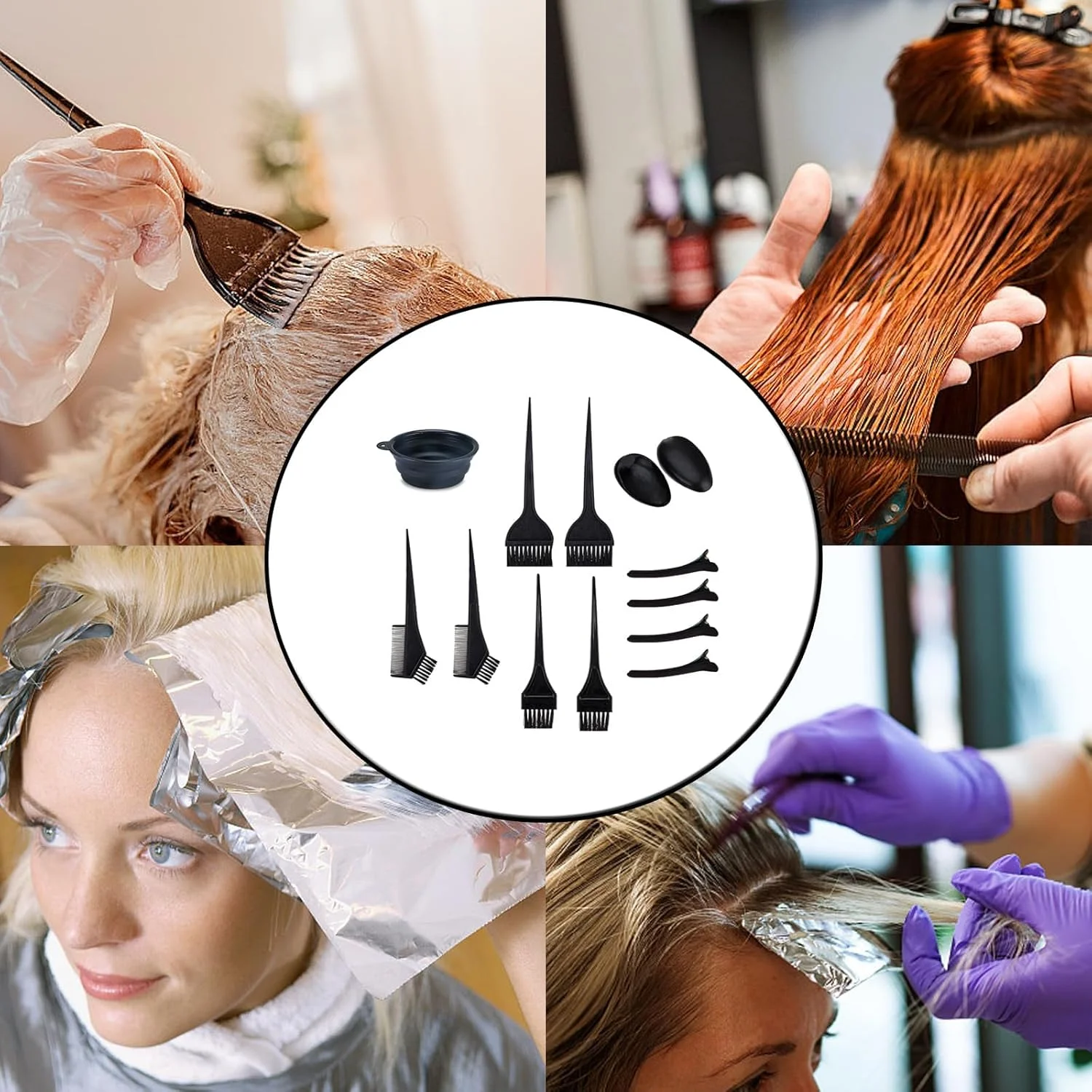 مجموعه ۱۳ عددی برس رنگ مو شامل برس رنگ و کاسه، برس رنگ مو دو طرفه، شانه رنگ مو و ابزار برای رنگ کردن مو، ابزار رنگ کردن مو، کیت ابزار سالن زیبایی DIY برای سفید کردن مو مجموعه ۱۳ عددی برس رنگ مو شامل برس رنگ و کاسه، برس رنگ مو دو طرفه، شانه رنگ مو و ابزار برای رنگ کردن مو، ابزار رنگ کردن مو، کیت ابزار سالن زیبایی DIY برای سفید کردن مو