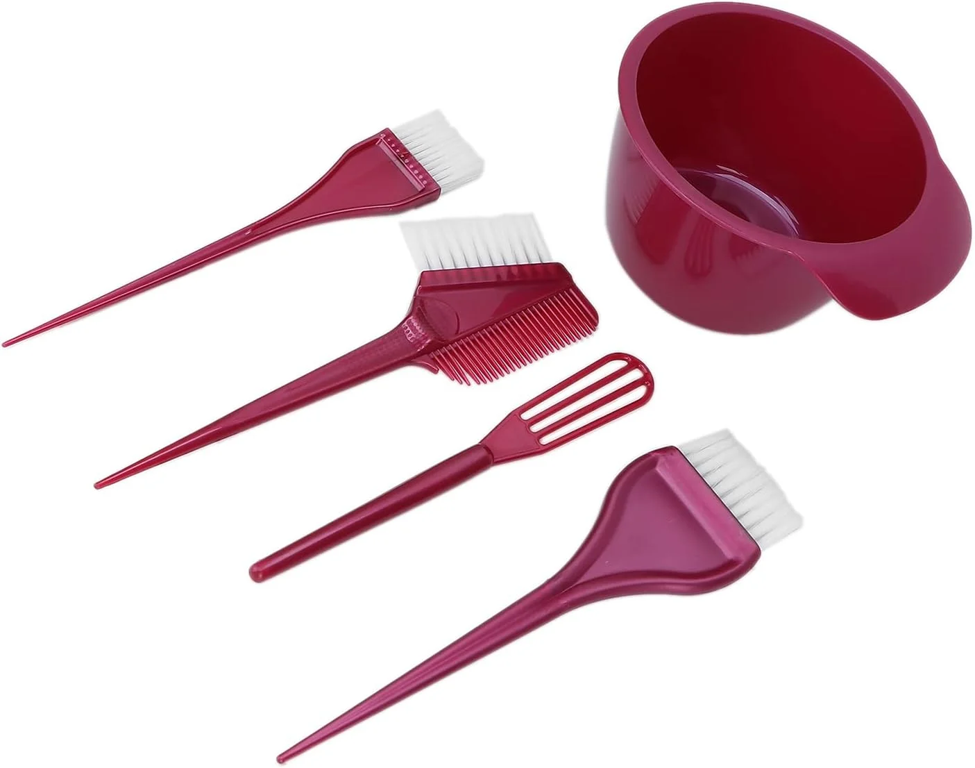 ست رنگ موی سالنی Cryfokt، کاسه ترکیب رنگ، برس رنگ مو و ست کاسه برای استفاده خانگی و سالن آرایش (شرابی) ست رنگ موی سالنی Cryfokt، کاسه ترکیب رنگ، برس رنگ مو و ست کاسه برای استفاده خانگی و سالن آرایش (شرابی)