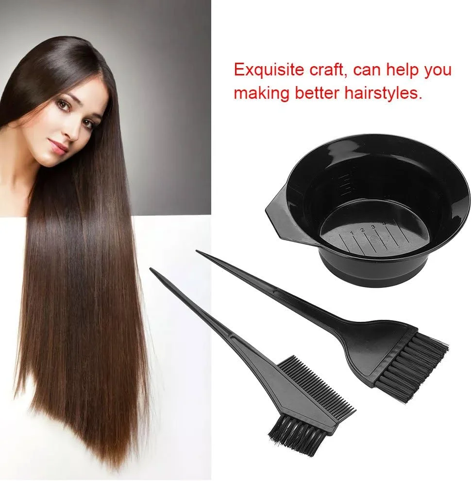 دیوچه ست رنگ مو 3 تکه، برس و کاسه رنگ مو حرفه ای سالنی - برس رنگ و شانه / کاسه مخلوط / ابزار رنگ، ابزار برای رنگ کردن، دکلره و روشن کردن مو