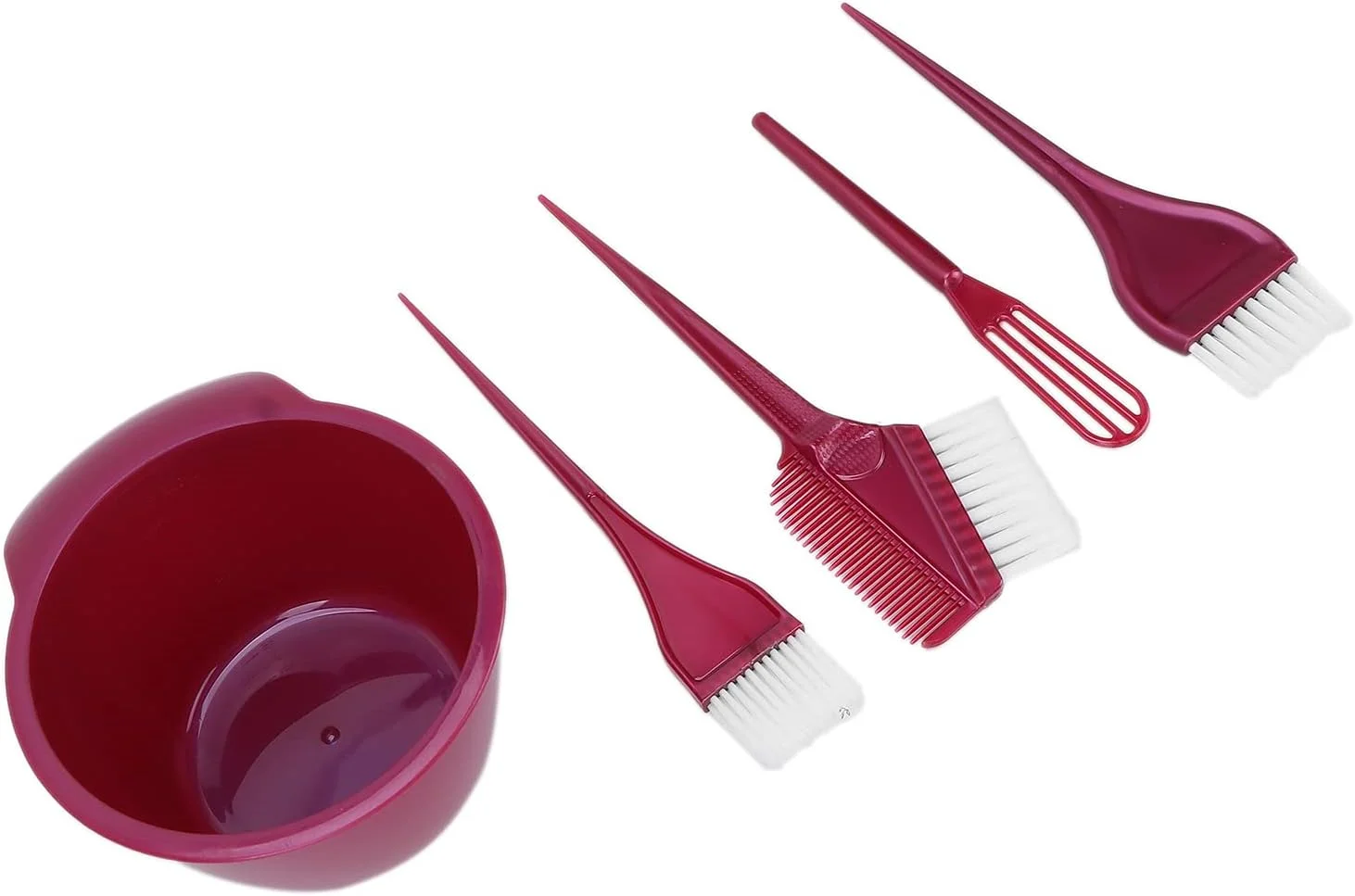 ست رنگ موی سالنی Cryfokt، کاسه ترکیب رنگ، برس رنگ مو و ست کاسه برای استفاده خانگی و سالن آرایش (شرابی) ست رنگ موی سالنی Cryfokt، کاسه ترکیب رنگ، برس رنگ مو و ست کاسه برای استفاده خانگی و سالن آرایش (شرابی)