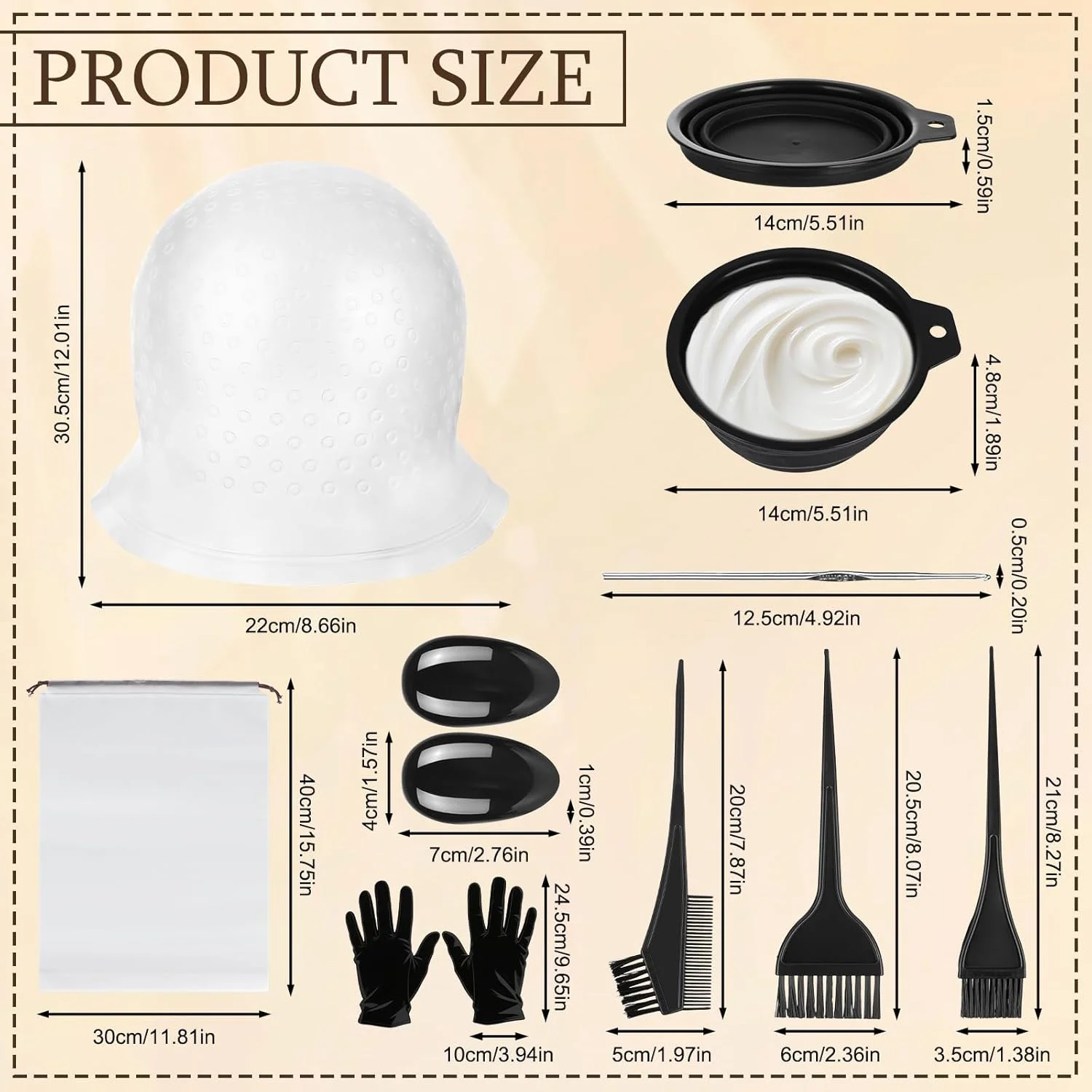 ست ۱۳ تکه برس رنگ مو، لوازم جانبی رنگ کردن مو با کلاه مش، کاسه تاشو، شانه رنگ مو، پوشش گوش، دستکش، سوزن، ابزار رنگ کردن مو برای زنان و دختران ست ۱۳ تکه برس رنگ مو، لوازم جانبی رنگ کردن مو با کلاه مش، کاسه تاشو، شانه رنگ مو، پوشش گوش، دستکش، سوزن، ابزار رنگ کردن مو برای زنان و دختران