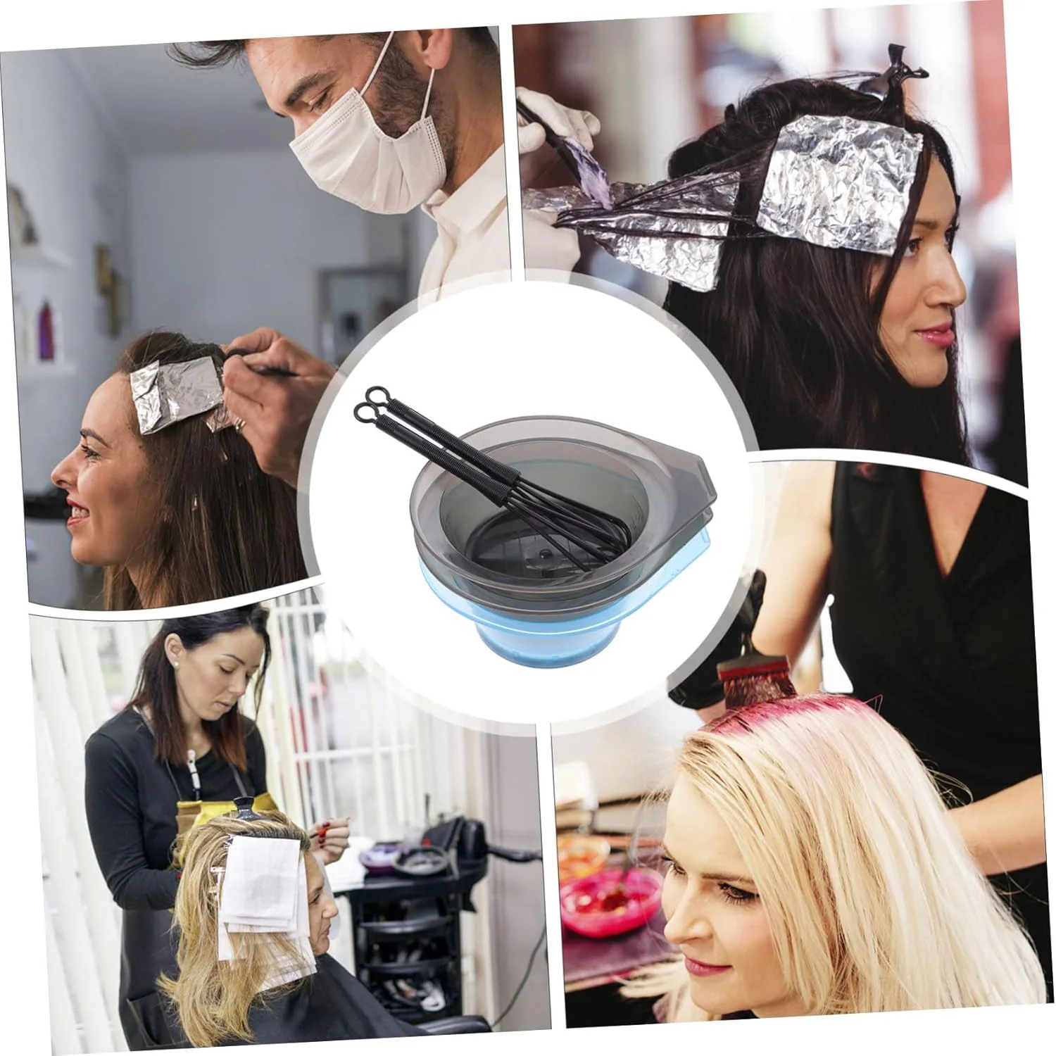 مجموعه ابزار رنگ مو هیلود شامل 5 قطعه با میله همزن و کاسه رنگ غیر لغزنده برای استفاده حرفه ای، طراحی شفاف برای آرایشگران و استفاده خانگی مجموعه ابزار رنگ مو هیلود شامل 5 قطعه با میله همزن و کاسه رنگ غیر لغزنده برای استفاده حرفه ای، طراحی شفاف برای آرایشگران و استفاده خانگی