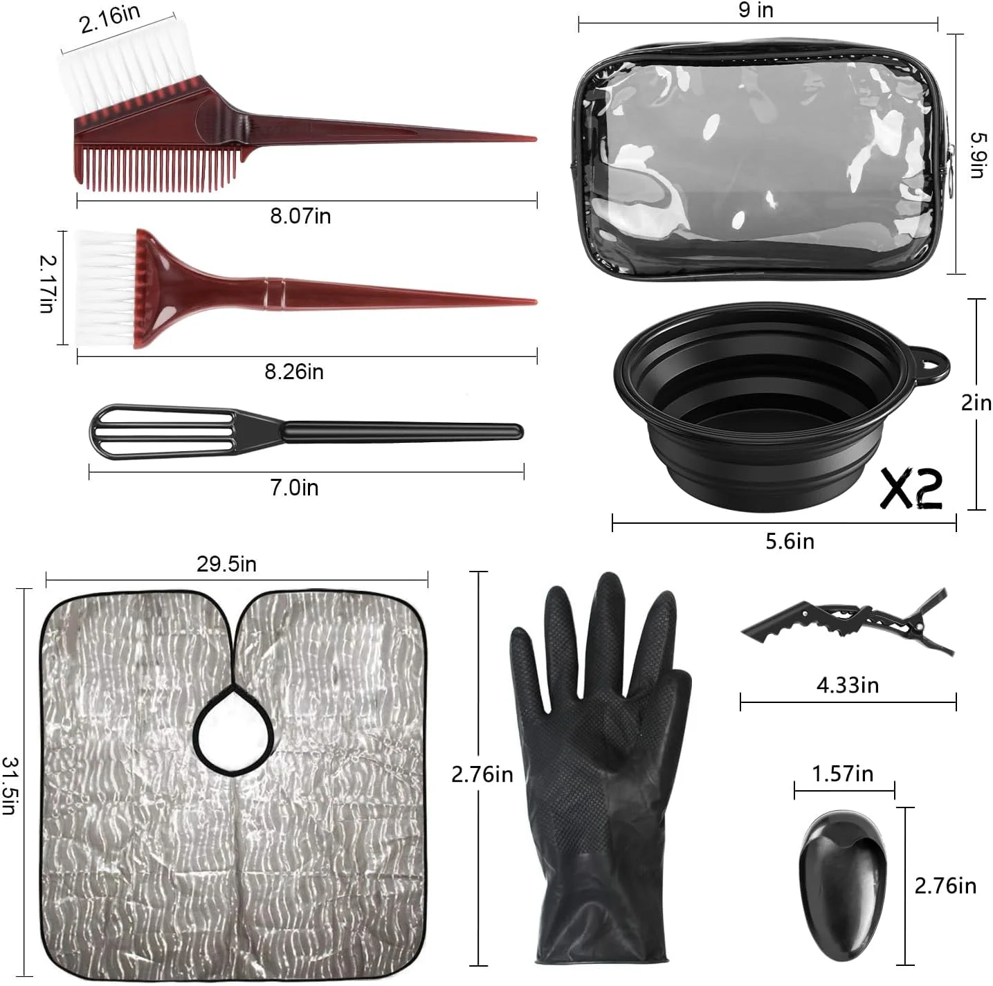 مجموعه رنگ مو ایبیو ۲۵ تکه، کاسه رنگ مو، برس رنگ، پوشش گوش، گیره، دستکش، کیف نگهداری، کلاه و دستکش یکبار مصرف سالنی DIY، مجموعه ابزار رنگ آمیزی مو برای استفاده در منزل مجموعه رنگ مو ایبیو ۲۵ تکه، کاسه رنگ مو، برس رنگ، پوشش گوش، گیره، دستکش، کیف نگهداری، کلاه و دستکش یکبار مصرف سالنی DIY، مجموعه ابزار رنگ آمیزی مو برای استفاده در منزل