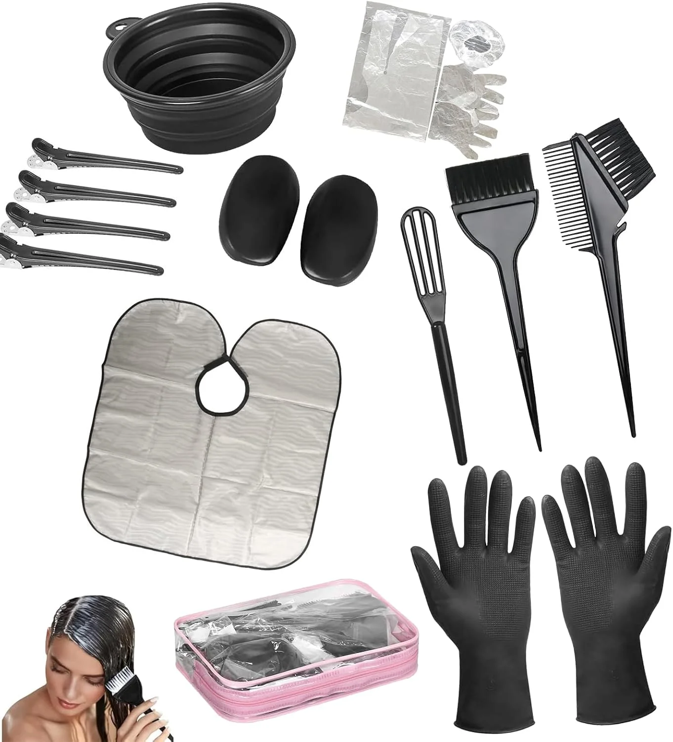 ست رنگ موی حرفه ای Duomama با کیفیت سالنی: مجموعه 14 تکه برای رنگ کردن مو در خانه | شامل برس، کاسه و ابزار برای نتایج رنگ آمیزی | تجربه آسان رنگ کردن مو به صورت شخصی ست رنگ موی حرفه ای Duomama با کیفیت سالنی: مجموعه 14 تکه برای رنگ کردن مو در خانه | شامل برس، کاسه و ابزار برای نتایج رنگ آمیزی | تجربه آسان رنگ کردن مو به صورت شخصی