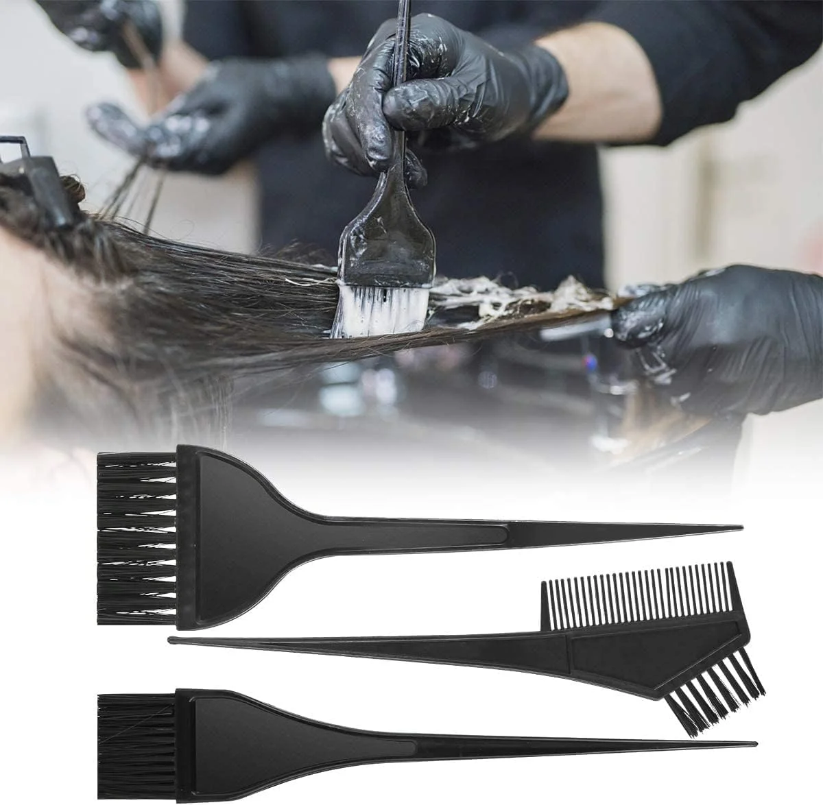 ست کاسه و برس رنگ مو 4 تکه، برس رنگ کاسه ای، کیت کاسه مخلوط کن، شانه رنگ مو برای رنگ آمیزی مو ست کاسه و برس رنگ مو 4 تکه، برس رنگ کاسه ای، کیت کاسه مخلوط کن، شانه رنگ مو برای رنگ آمیزی مو