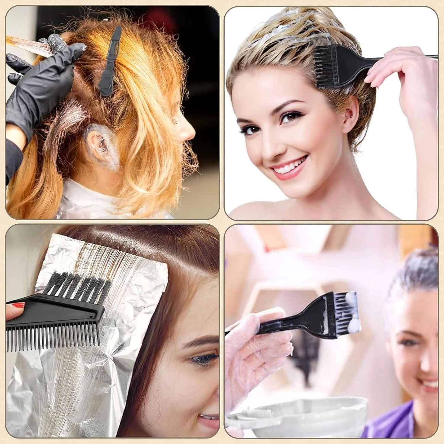 ست رنگ موی حرفه ای Duomama با کیفیت سالنی: مجموعه 14 تکه برای رنگ کردن مو در خانه | شامل برس، کاسه و ابزار برای نتایج رنگ آمیزی | تجربه آسان رنگ کردن مو به صورت شخصی