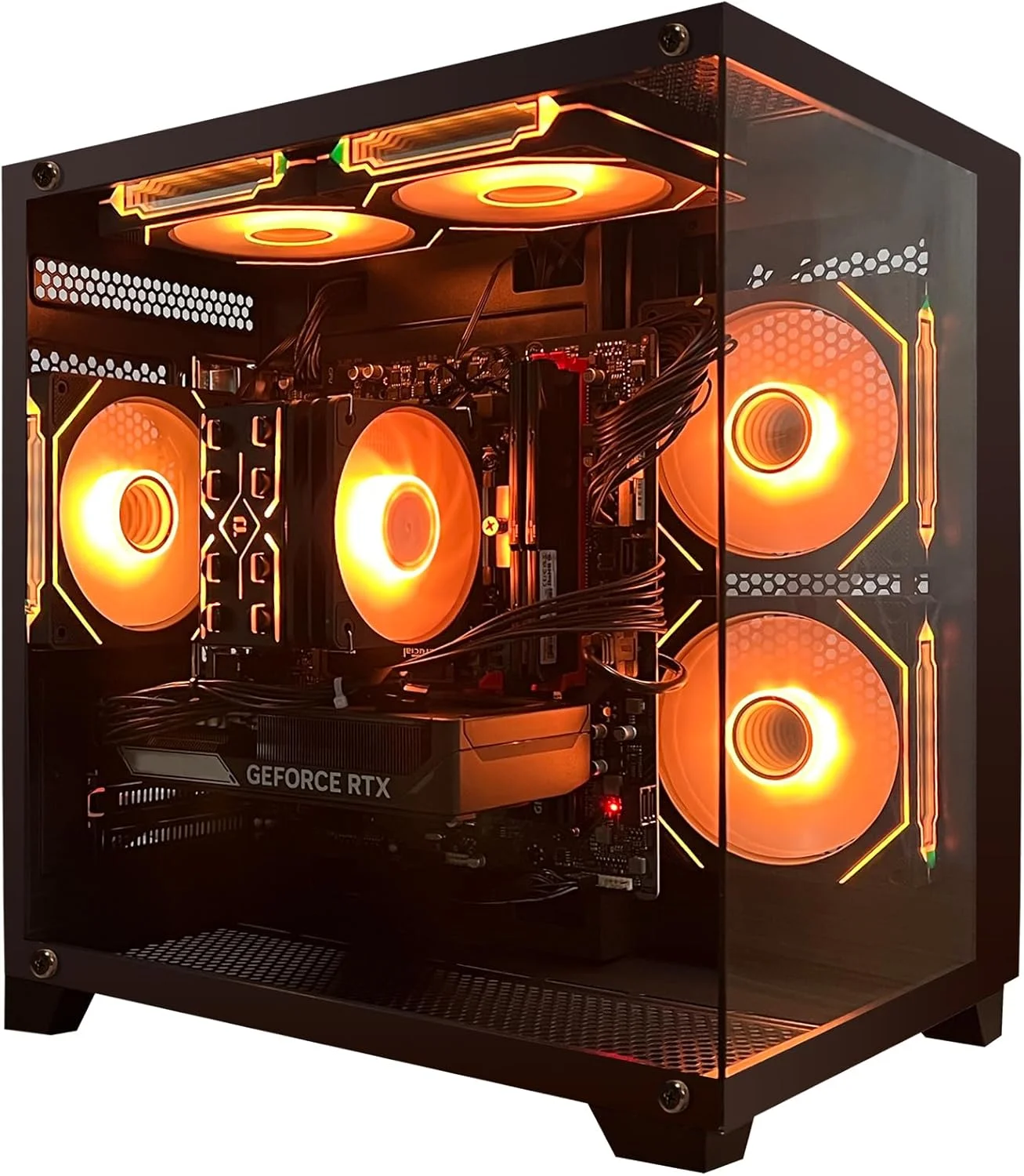 کامپیوتر رومیزی گیمینگ ALCPOK، پردازنده Core i5 14400F، کارت گرافیک RTX 5060، رم 32 گیگابایتی، SSD 1 ترابایتی، فن ARGB، کیس از پیش ساخته شده مناسب گیمینگ و اداری، پشتیبانی از WiFi 6E/Bluetooth 5.3 کامپیوتر رومیزی گیمینگ ALCPOK، پردازنده Core i5 14400F، کارت گرافیک RTX 5060، رم 32 گیگابایتی، SSD 1 ترابایتی، فن ARGB، کیس از پیش ساخته شده مناسب گیمینگ و اداری، پشتیبانی از WiFi 6E/Bluetooth 5.3