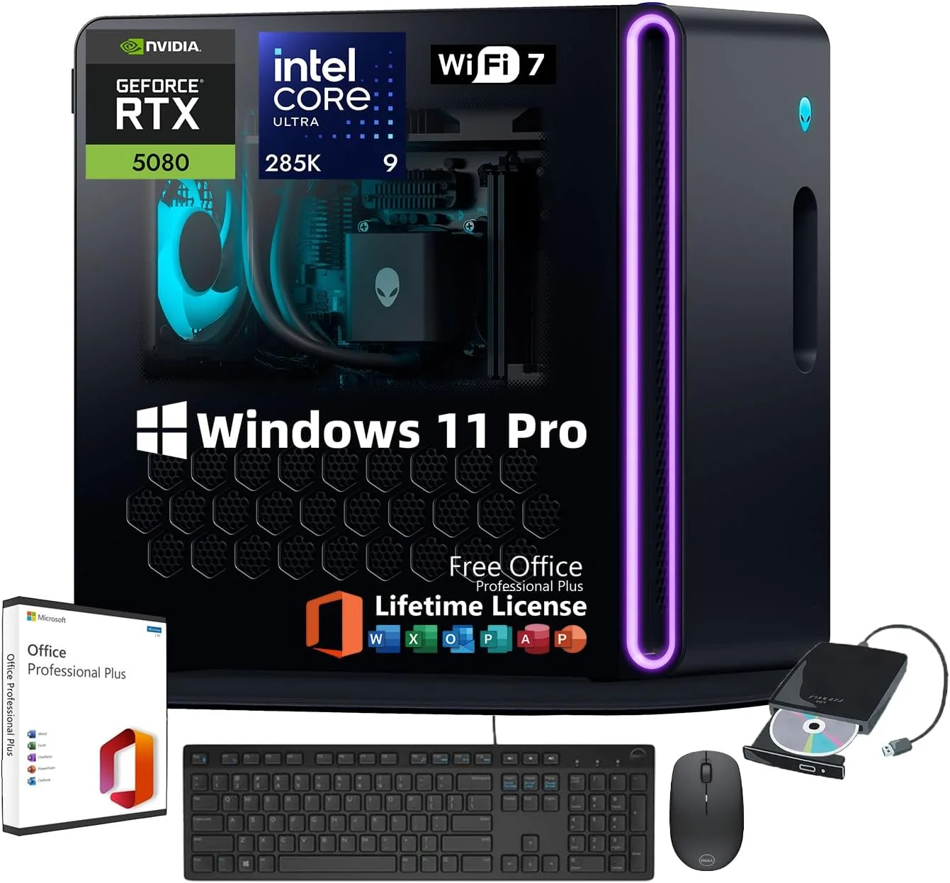 کامپیوتر رومیزی گیمینگ Alienware Aurora R16 • NVIDIA GeForce RTX 5080 GDDR7 • Intel Ultra 9 285K (24 هسته ای) • NPU AI • همراه با Office و درایو DVD اکسترنال • Win 11 Pro • WiFi 7 • 32GB DDR5, 1TB SDD, 2TB HDD کامپیوتر رومیزی گیمینگ Alienware Aurora R16 • NVIDIA GeForce RTX 5080 GDDR7 • Intel Ultra 9 285K (24 هسته ای) • NPU AI • همراه با Office و درایو DVD اکسترنال • Win 11 Pro • WiFi 7 • 32GB DDR5, 1TB SDD, 2TB HDD