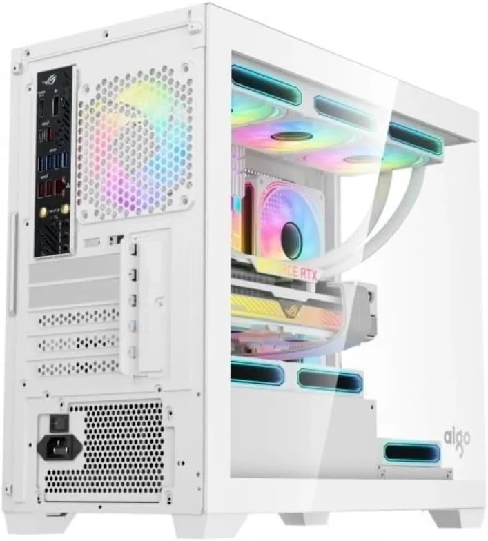 کامپیوتر گیمینگ و ورک استیشن مایع خنک کننده سفید: پردازنده CORE I7 6700 | انتخاب GPU | رم 32 گیگابایتی | NVME/SATA SSD 1 ترابایتی | ویندوز 11 | WIFI BT آماده