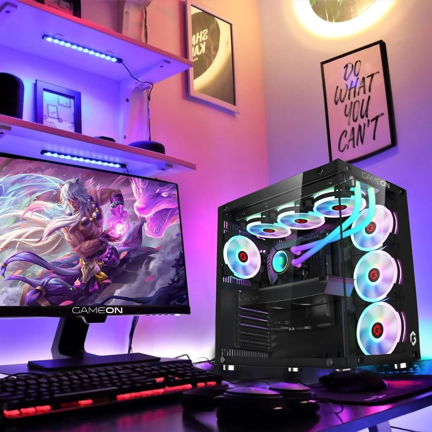 کامپیوتر گیمینگ خنک شونده با مایع | پردازنده Core i7 | رم 16 گیگابایت | حافظه اس اس دی 1 ترابایت NVMe/SATA | کیس RGB سفارشی | انتخاب کارت گرافیک | وای فای 6 | ویندوز 11 پرو | ایستگاه کاری قدرتمند (CORE I7 + RTX 3050 8GB GRAPHICS)