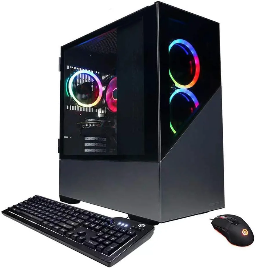کامپیوتر گیمینگ دسکتاپ CyberpowerPC Gamer Xtreme، پردازنده نسل سیزدهم Intel Core i5-13400KF، کارت گرافیک NVIDIA Geforce RTX 4060 8GB، رم 32GB، حافظه SSD 2TB، ویندوز 11 هوم، مشکی