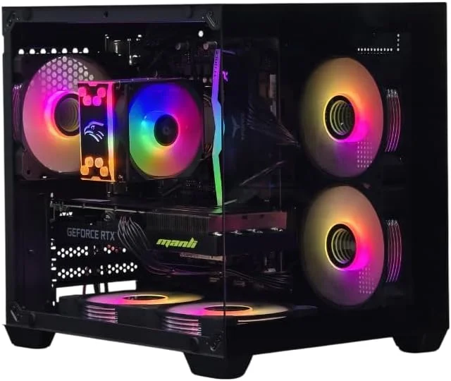 کامپیوتر رومیزی گیمینگ با پردازنده i5-14400F، کارت گرافیک RTX 3050/3060 / 5050/5060، رم 16 گیگابایتی DDR4، حافظه اس اس دی 1 ترابایتی NVMe، ویندوز 11 پرو، وای فای، بلوتوث، خنک کننده بادی (کارت گرافیک RTX 3050 6GB NVIDIA)