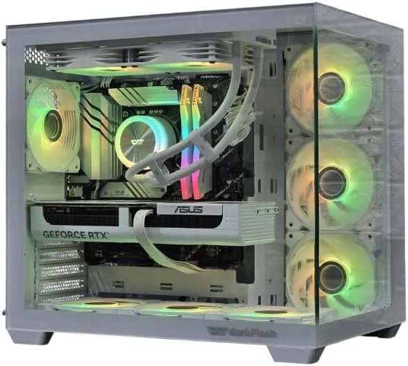 کامپیوتر رومیزی گیمینگ Core i5-14400F | GeForce RTX 5060 Ti 8GB، رم 32GB DDR5، حافظه 1TB NVMe، خنک کننده مایع 240mm | مادربرد B760 | WiFi و بلوتوث | ویندوز 11 پرو، مناسب بازی و واقعیت مجازی