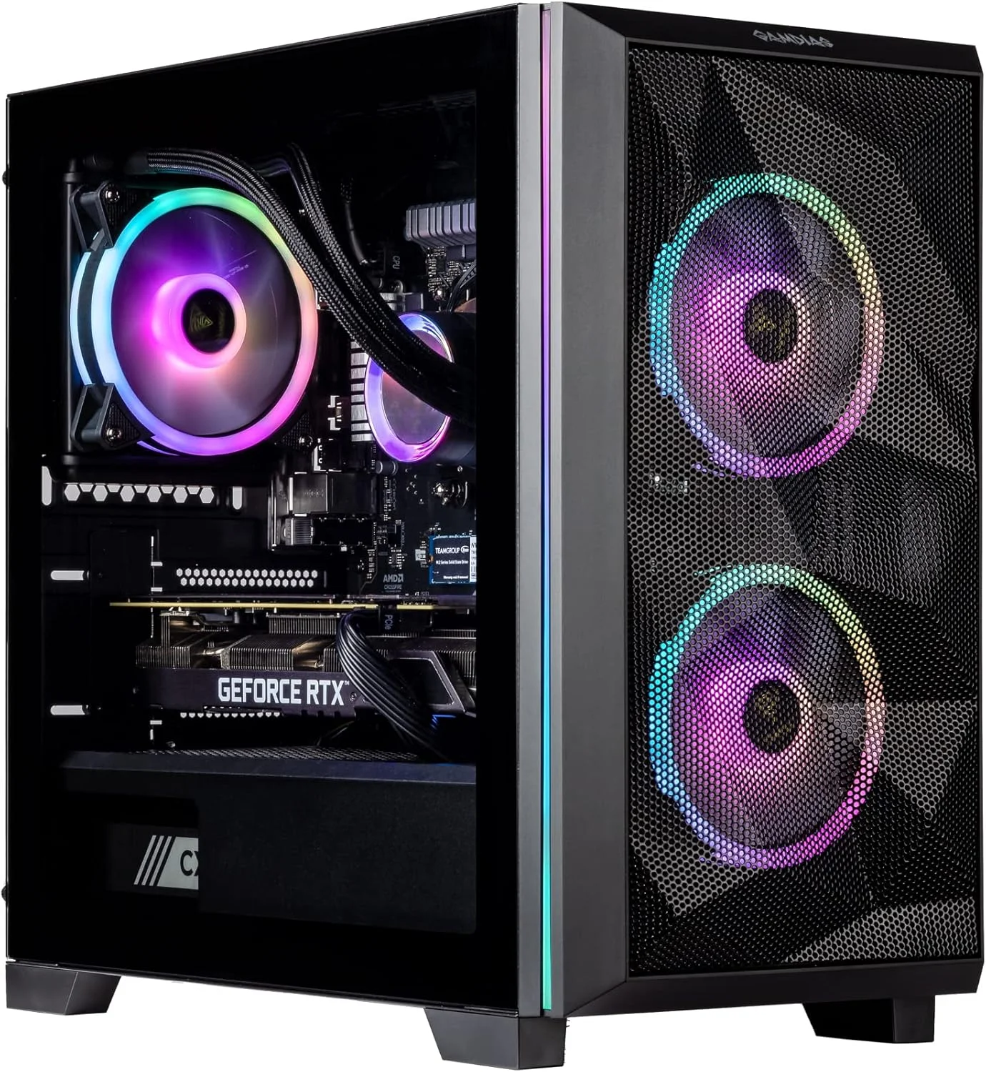 کامپیوتر رومیزی گیمینگ سفارشی Velztorm Mini Pilum (AMD Ryzen 7 5700X، GeForce RTX 5060، رم 32 گیگابایتی DDR4، اس اس دی 1 ترابایتی PCIe + هارد دیسک 1 ترابایتی، AIO 120 میلی‌متری، منبع تغذیه 750 واتی، WiFi 4، RJ-45، HDMI، ویندوز 11 هوم)